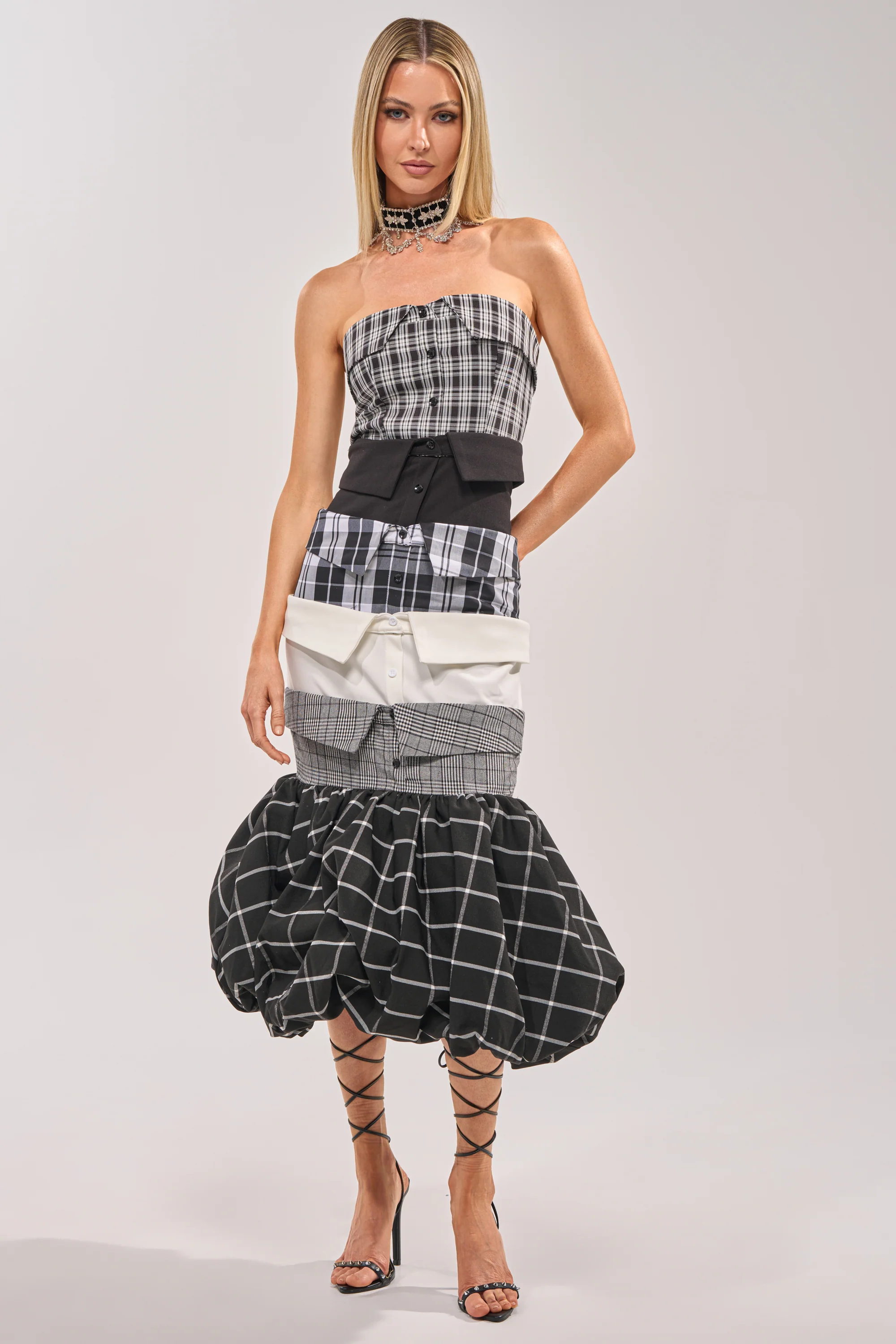 CHANGING IT UP PLAID MIDI DRESS - Akira Store