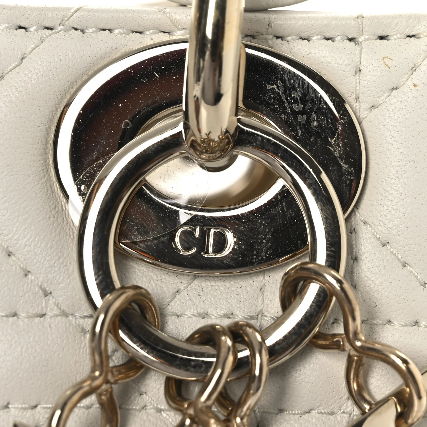 Lambskin Cannage Mini Lady Dior White