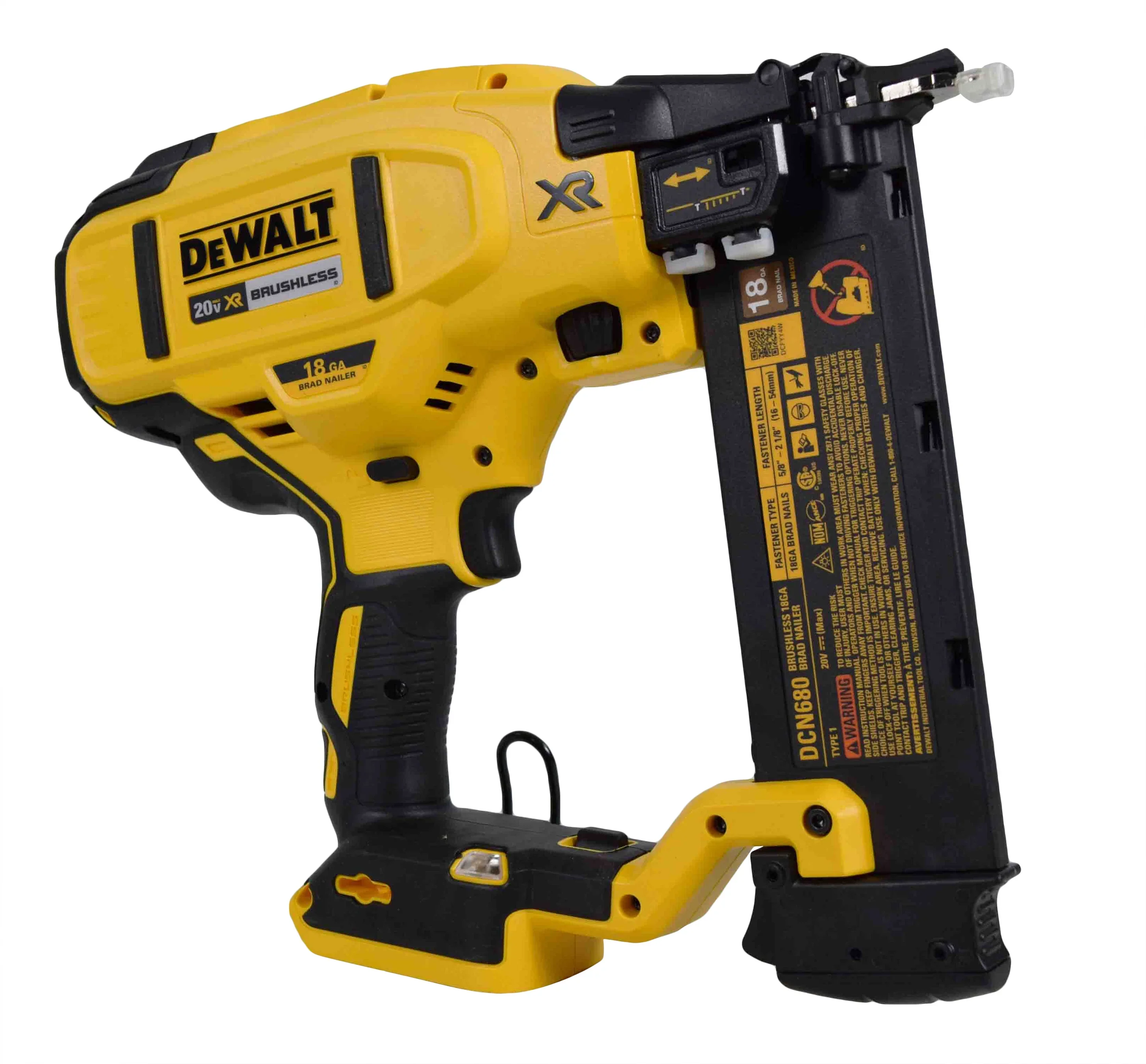 DEWALT DCN680B 20V MAX 18-Gauge Cordless Brad Nailer �C Brushless Motor, Tool-Free Adjustments (Bare Tool)