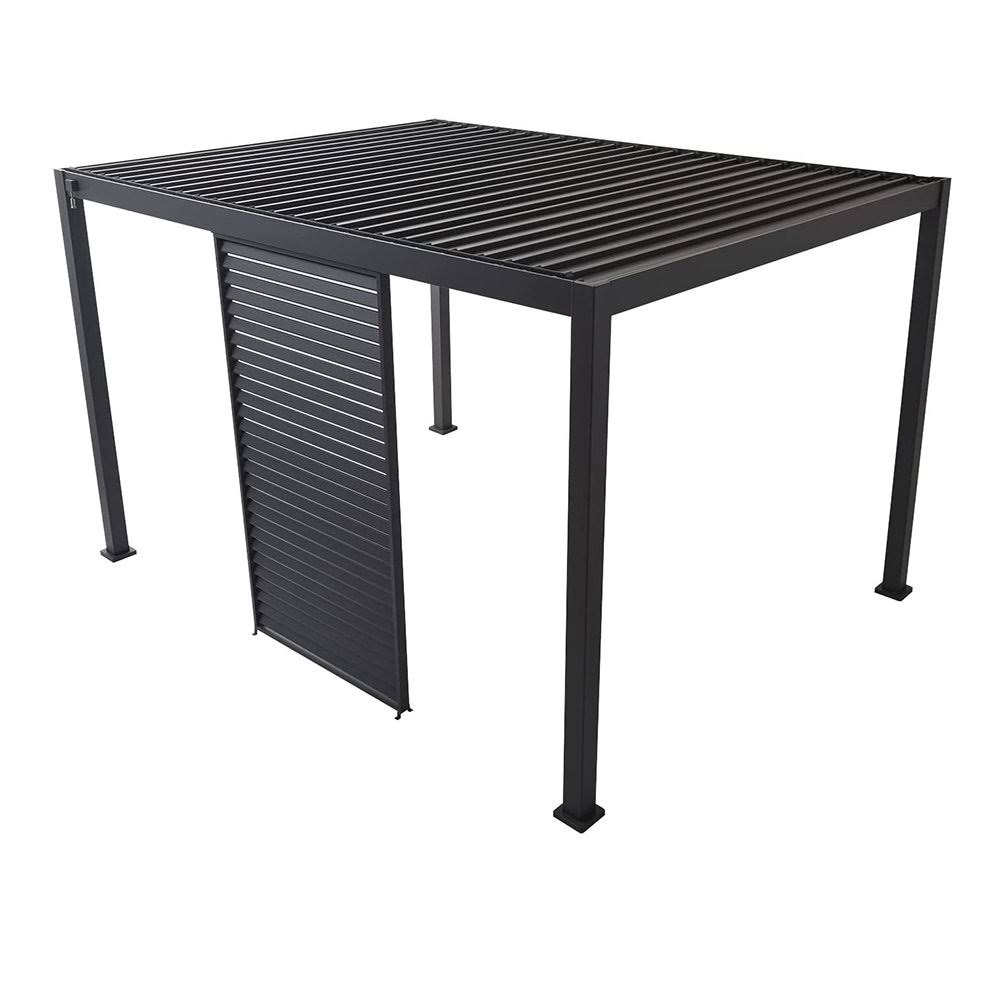 Mirador 10'x13' Aluminum Louvered Wall Pergola Accessories Sun Shade Privacy Screen One Panel, Black, Size: 1/3x13��