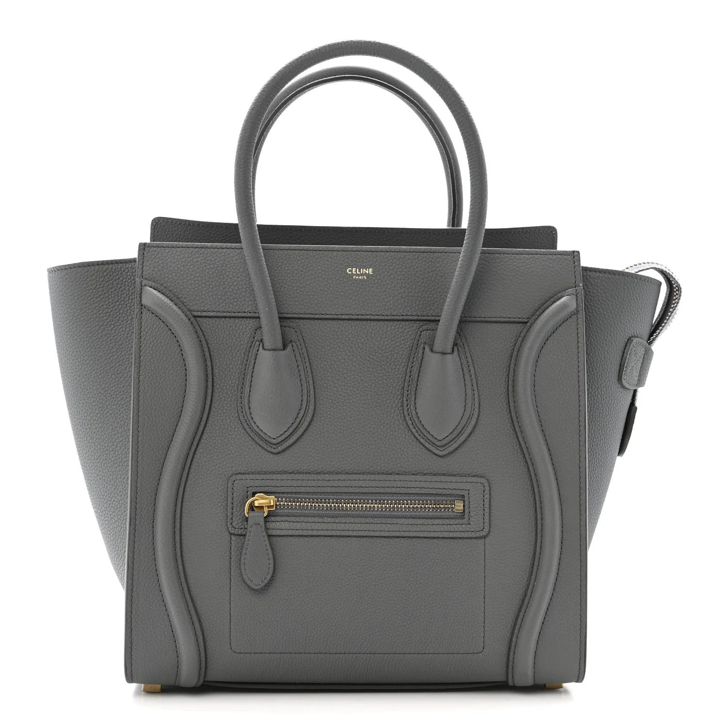 Baby Drummed Calfskin Micro Luggage Kohl