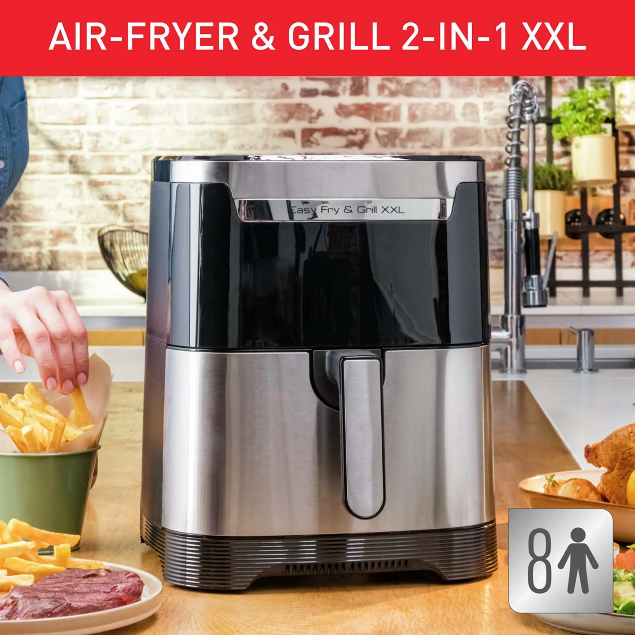 Moulinex Airfryer Easy Fry & Grill XXL Inox EZ801D10