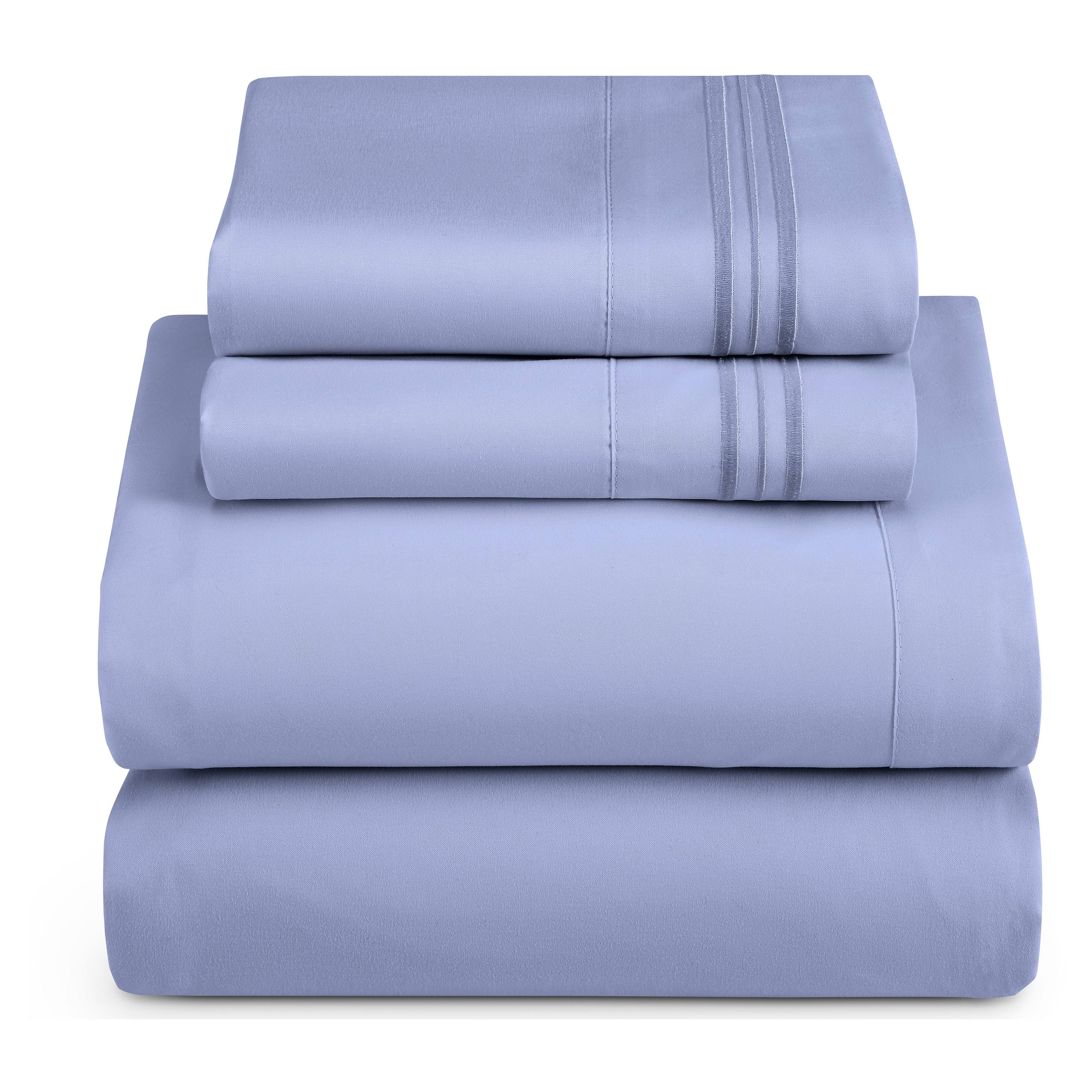 Nestl Ultra-Soft Deep Pocket Bed Sheet Set - Split King - Steel Blue