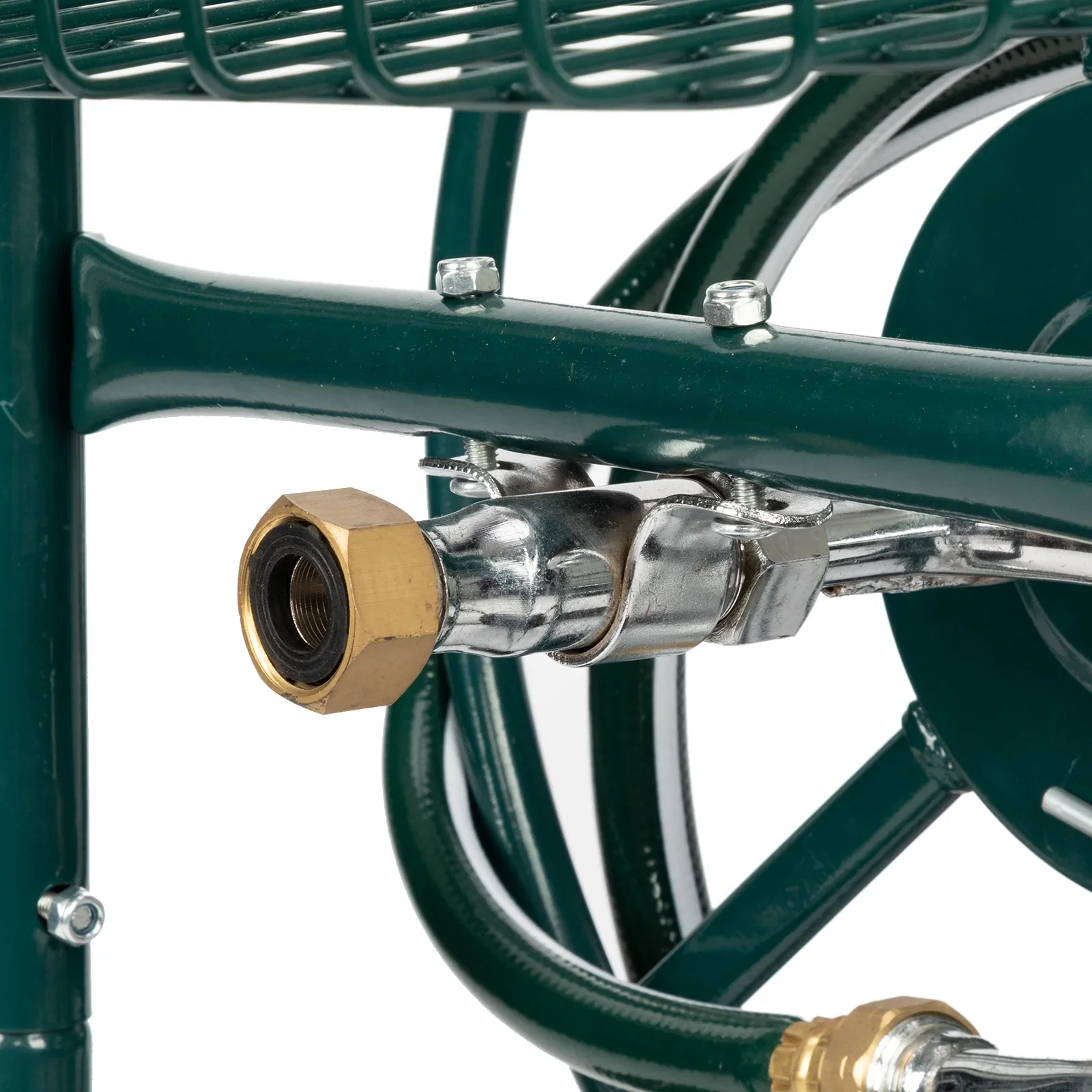 Winado Yard Garden Water Hose Reel Cart Iron Four-Wheel Pipe Truck Dark Green