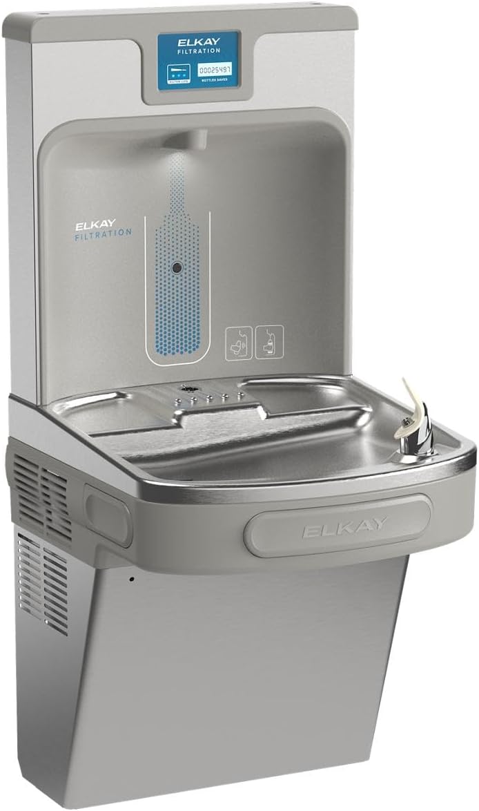 Elkay LZS8WSSP Enhanced Bottle Filler & Single ADA Cooler Refrigerated Stainless High Capacity Lead Drop Down Wrapper