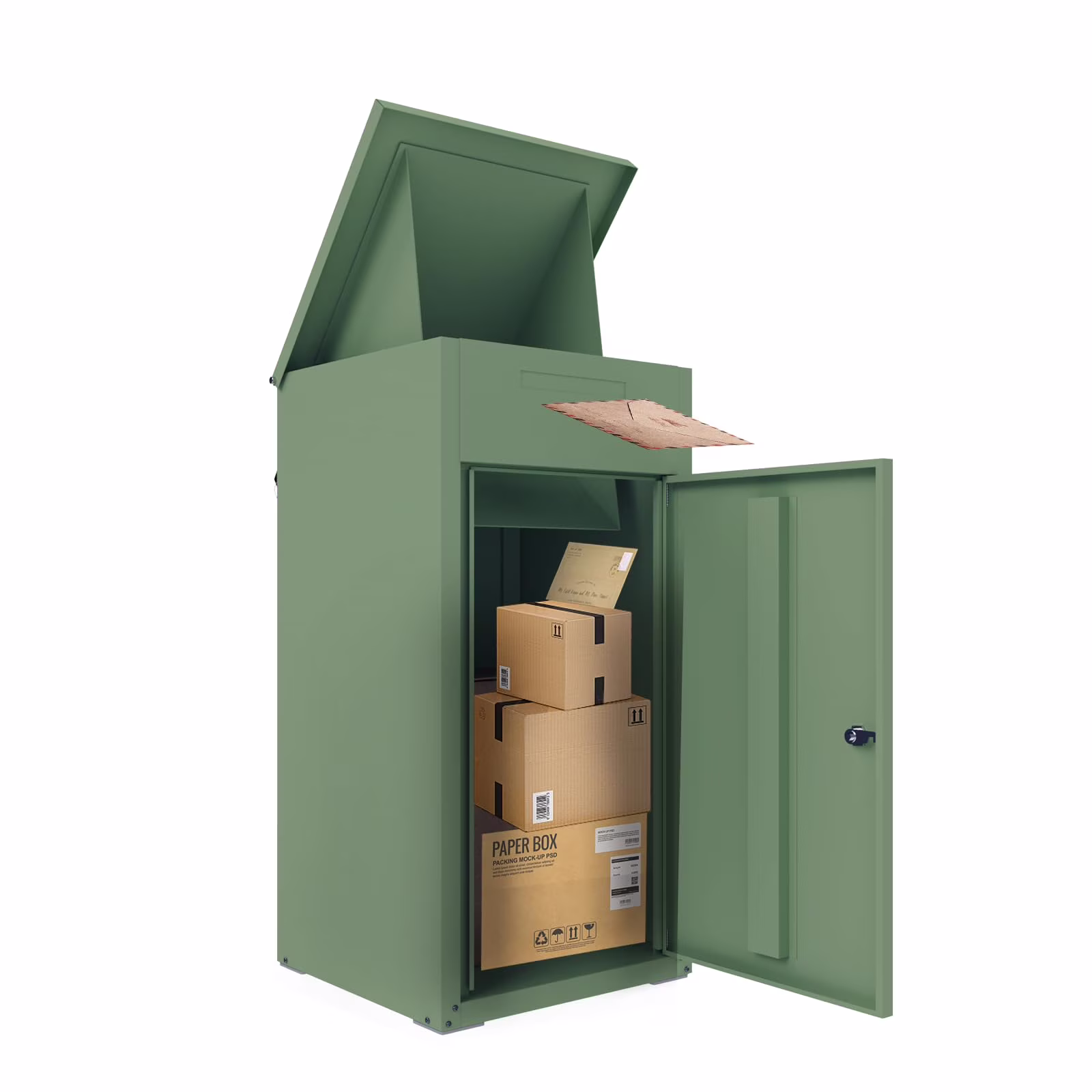 Package Delivery Boxes for Outside Parcel Drop Box Outdoor Storage Box Wall Mounted Express Mail Package Delivery Box 17" x 16" x 38.3" Black(Black/Large) - Image 6