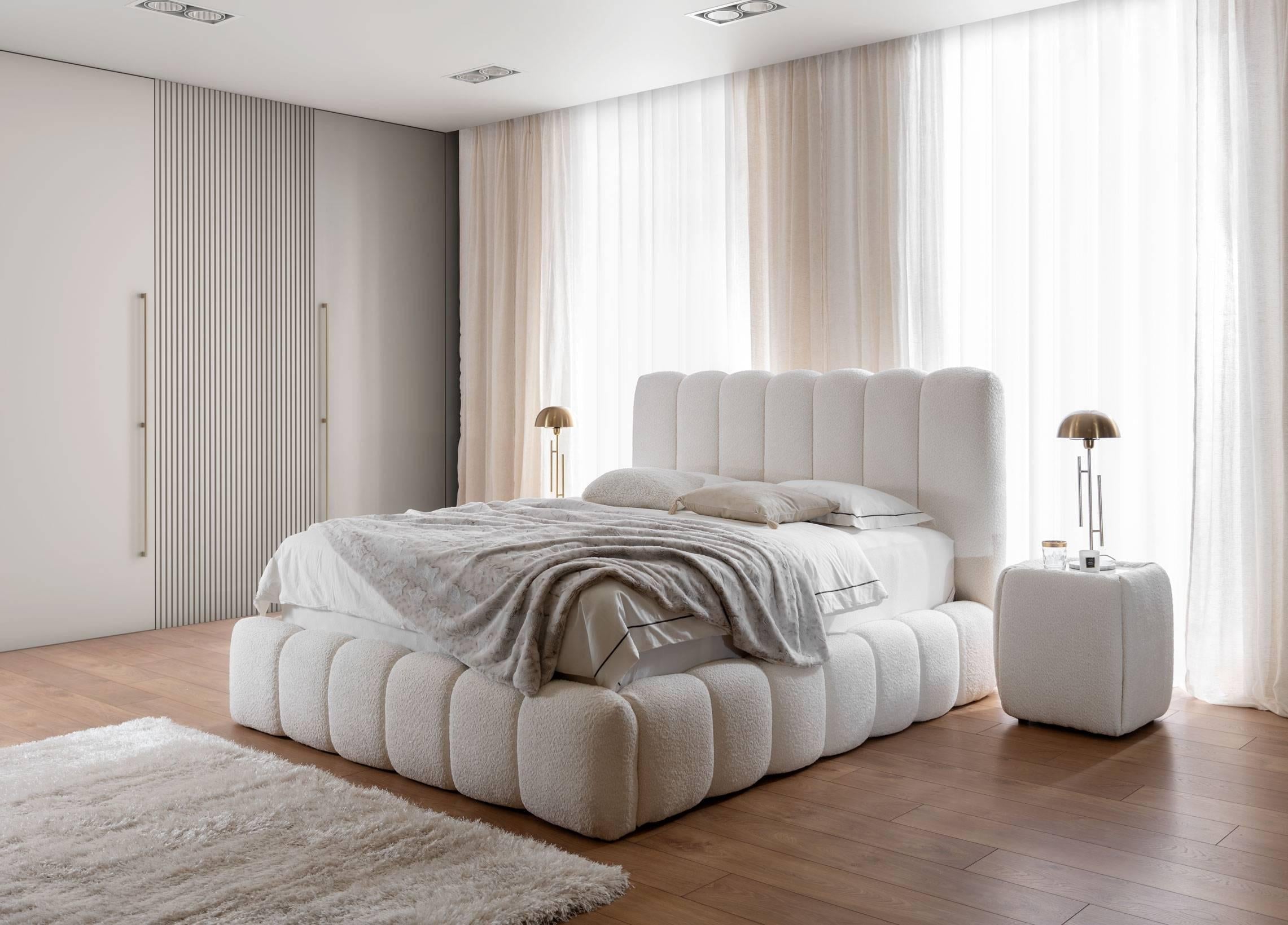 by fonQ Dawn Bedframe met Opbergruimte - 200 x 200 cm - Ivoor