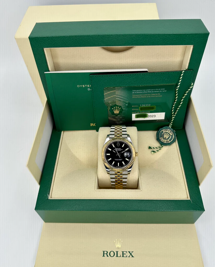 [Super Clone]RLX  Datejust 41mm Two-Tone Yellow Gold Fluted Bezel Black Index Dial Jubilee - 126333-0014