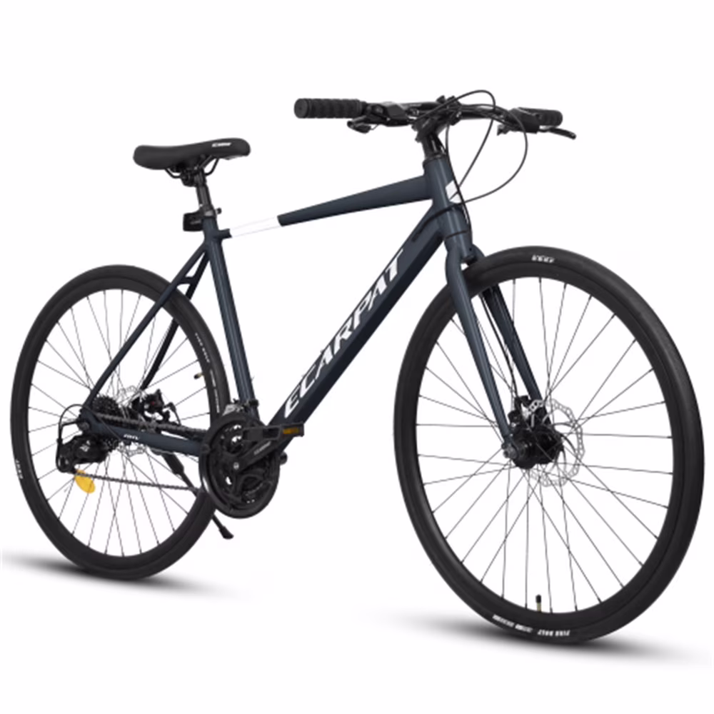 Road Bike 700C Tires, 14/24-Speed Racing Bike City Commuting Men Women Road Bicycle for , Suspension Fork, Aluminum Frame, Disc Brakes(DARK-BLUE)