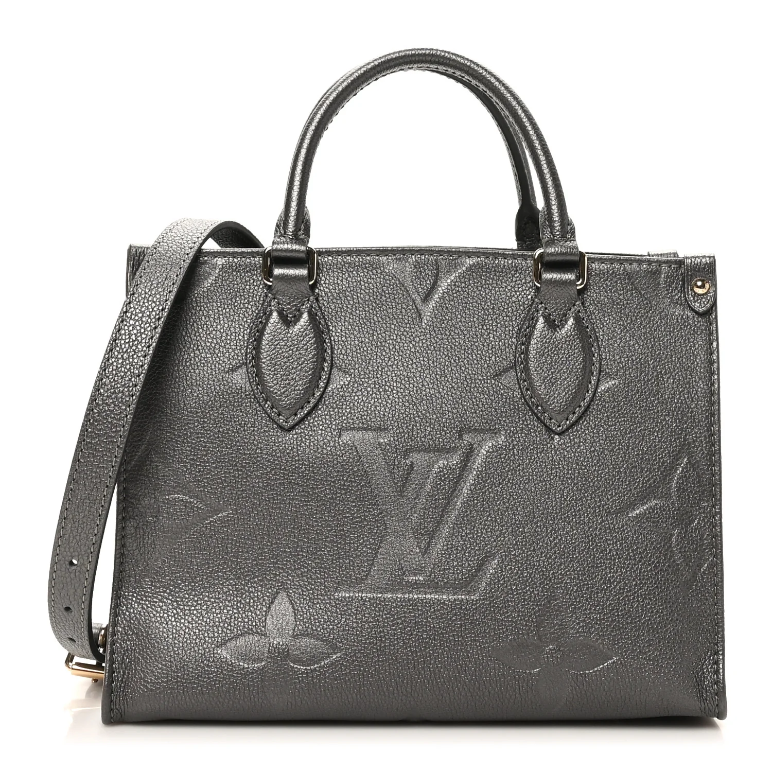 Metallic Empreinte Monogram Giant Onthego PM Gun Metal