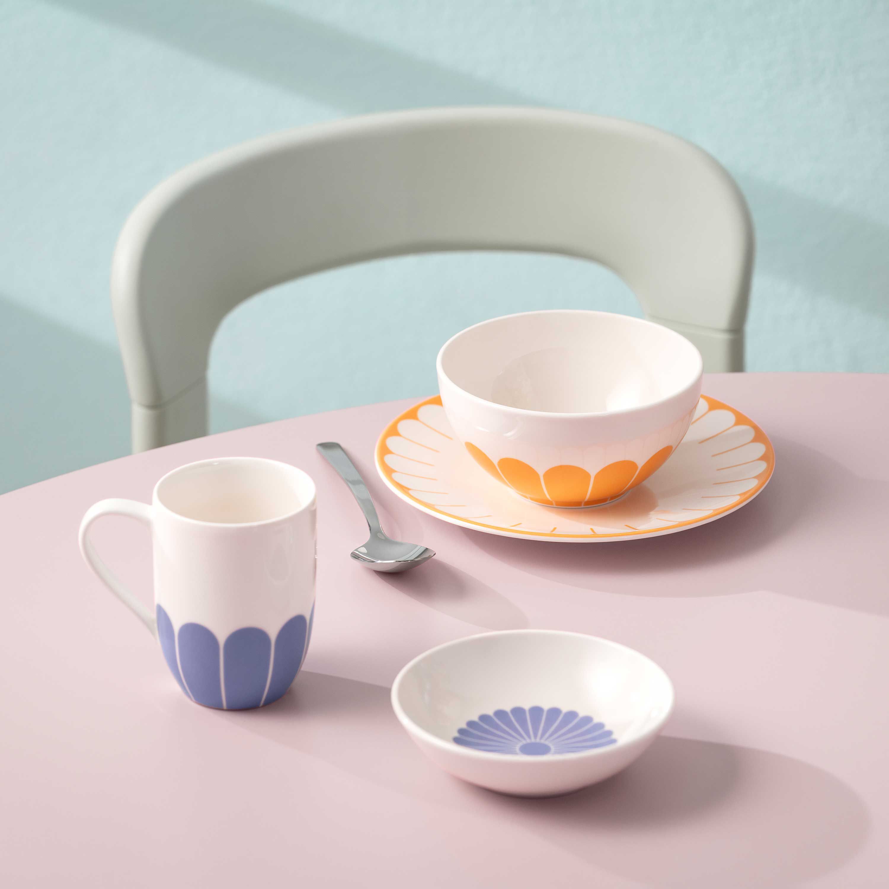 Fleur Mug - Blue, 9.9 oz, Premium Porcelain