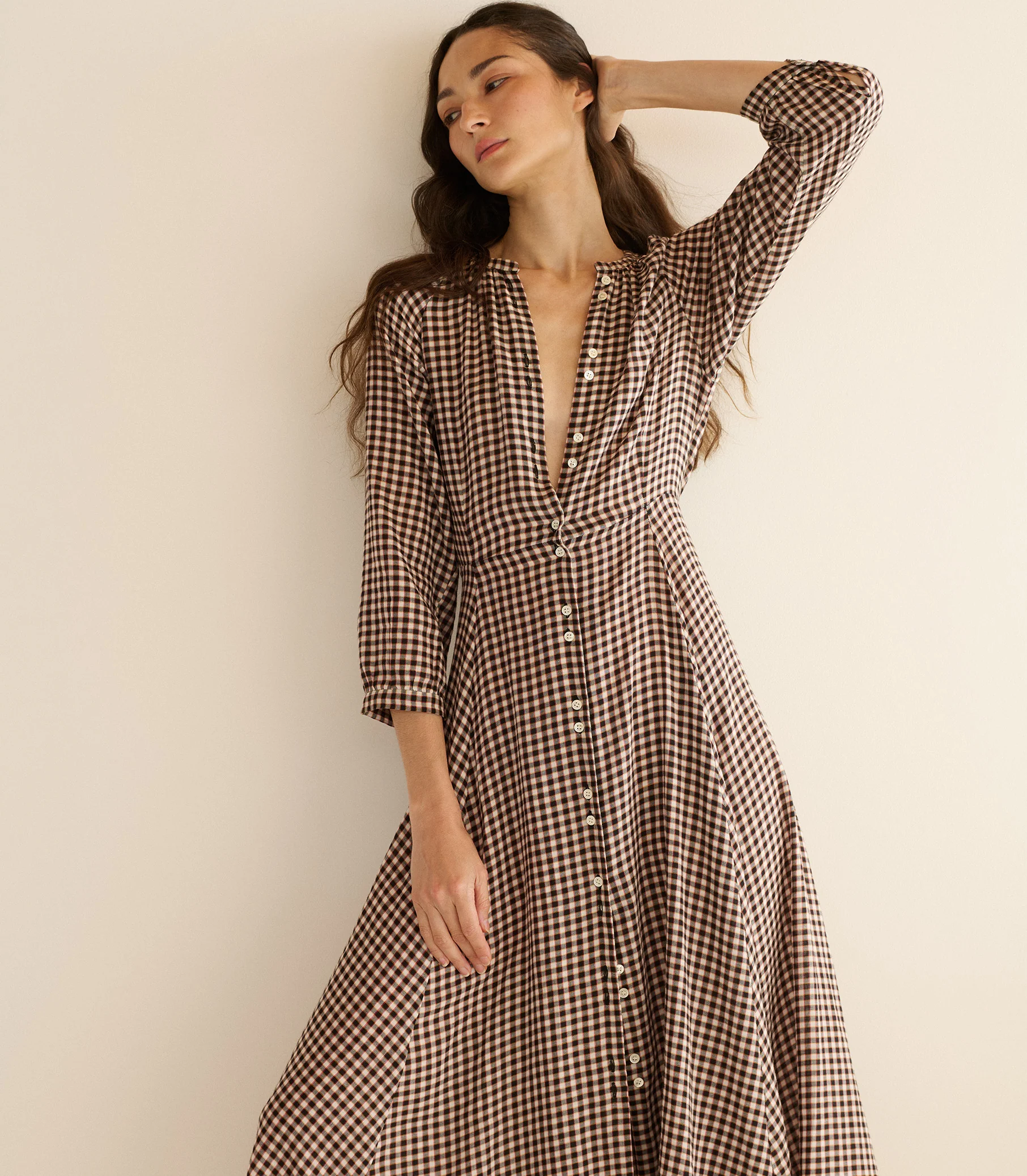 MADELAINE DRESS -- DELPHINE PLAID