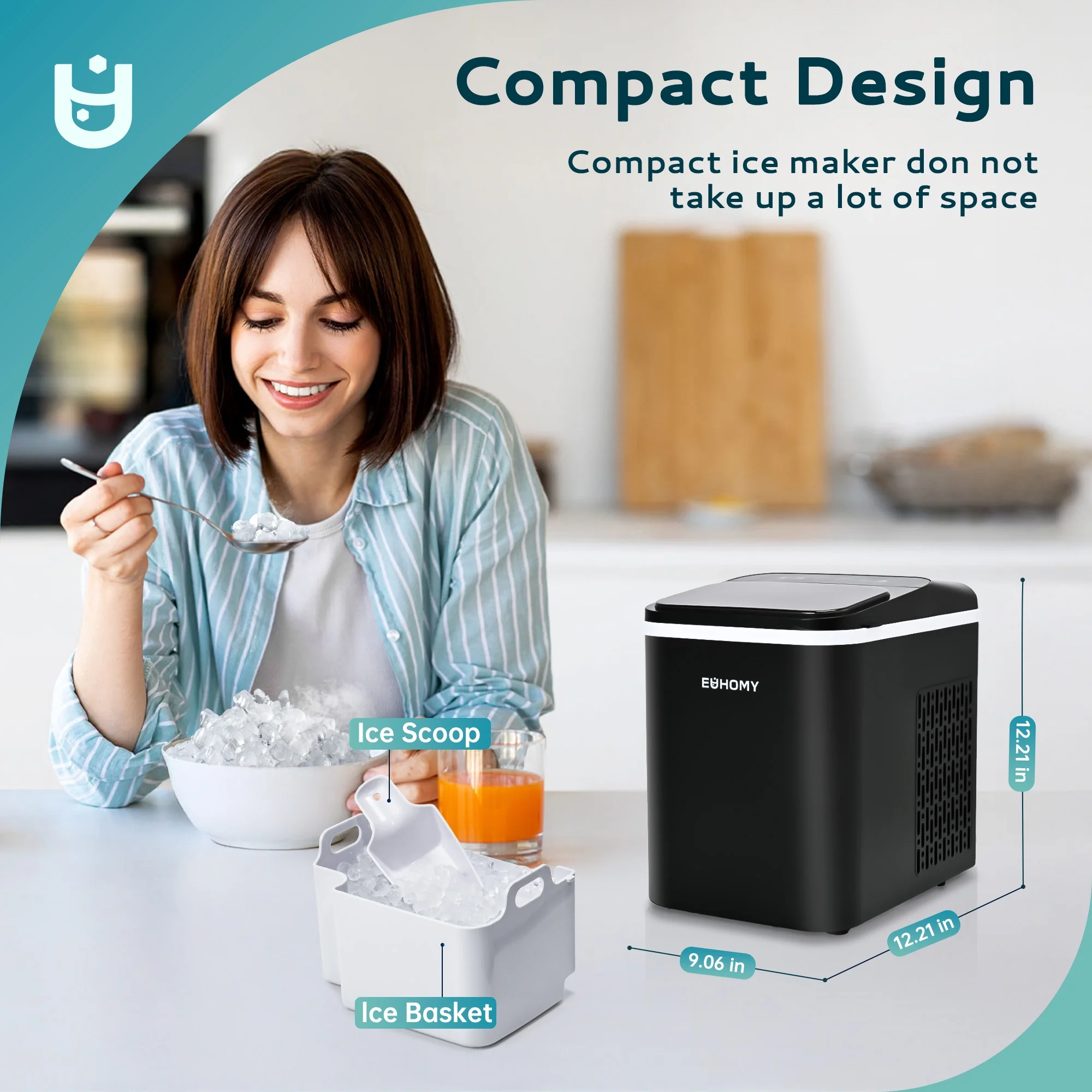 35lbs/24H Nugget Ice Maker Countertop, Pebble Ice Maker Machine with Auto-Cleaning, Black - Image 6