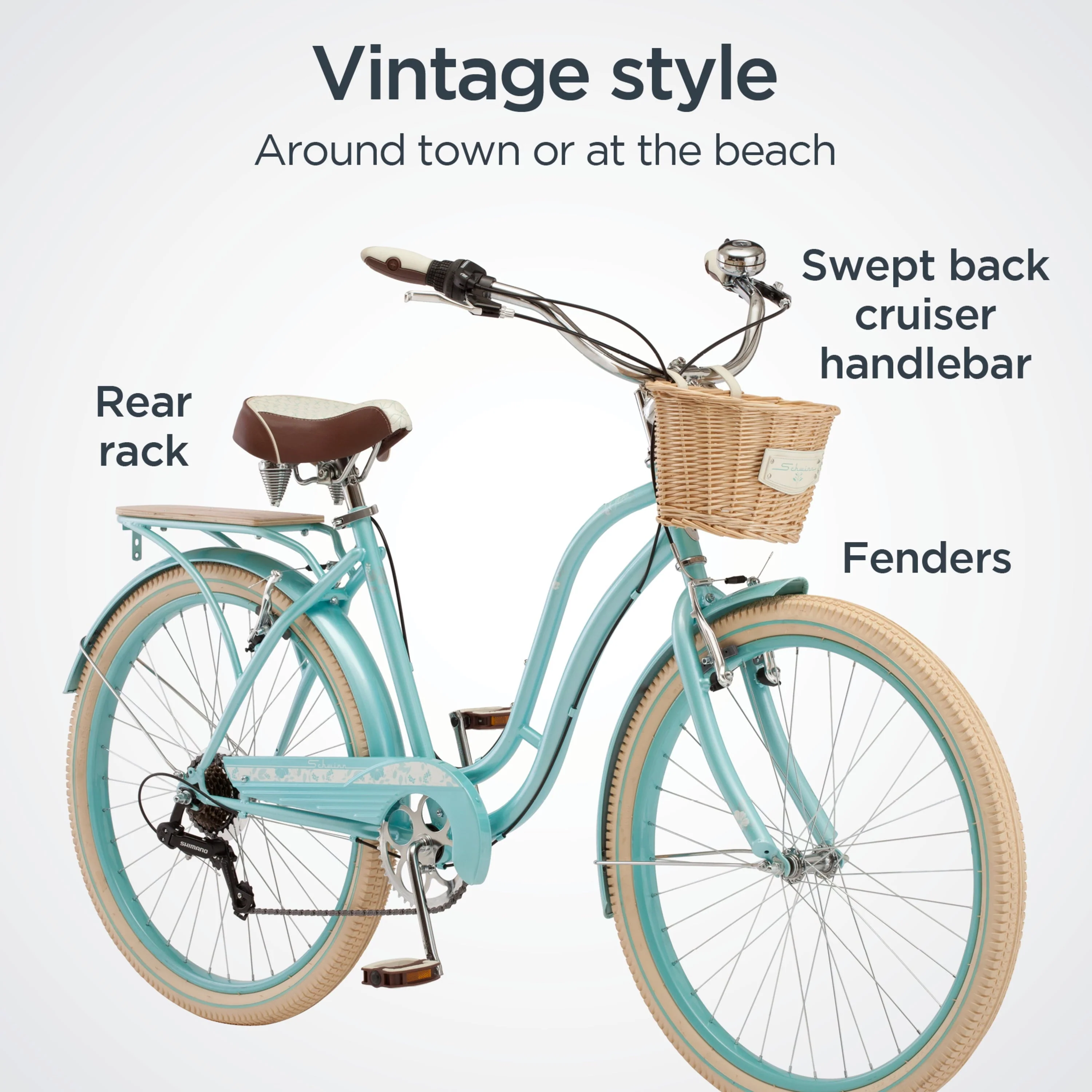 Cabo Cruiser Bike, 26 - Inch Wheels, Vintage - Style Womens Frame, Blue