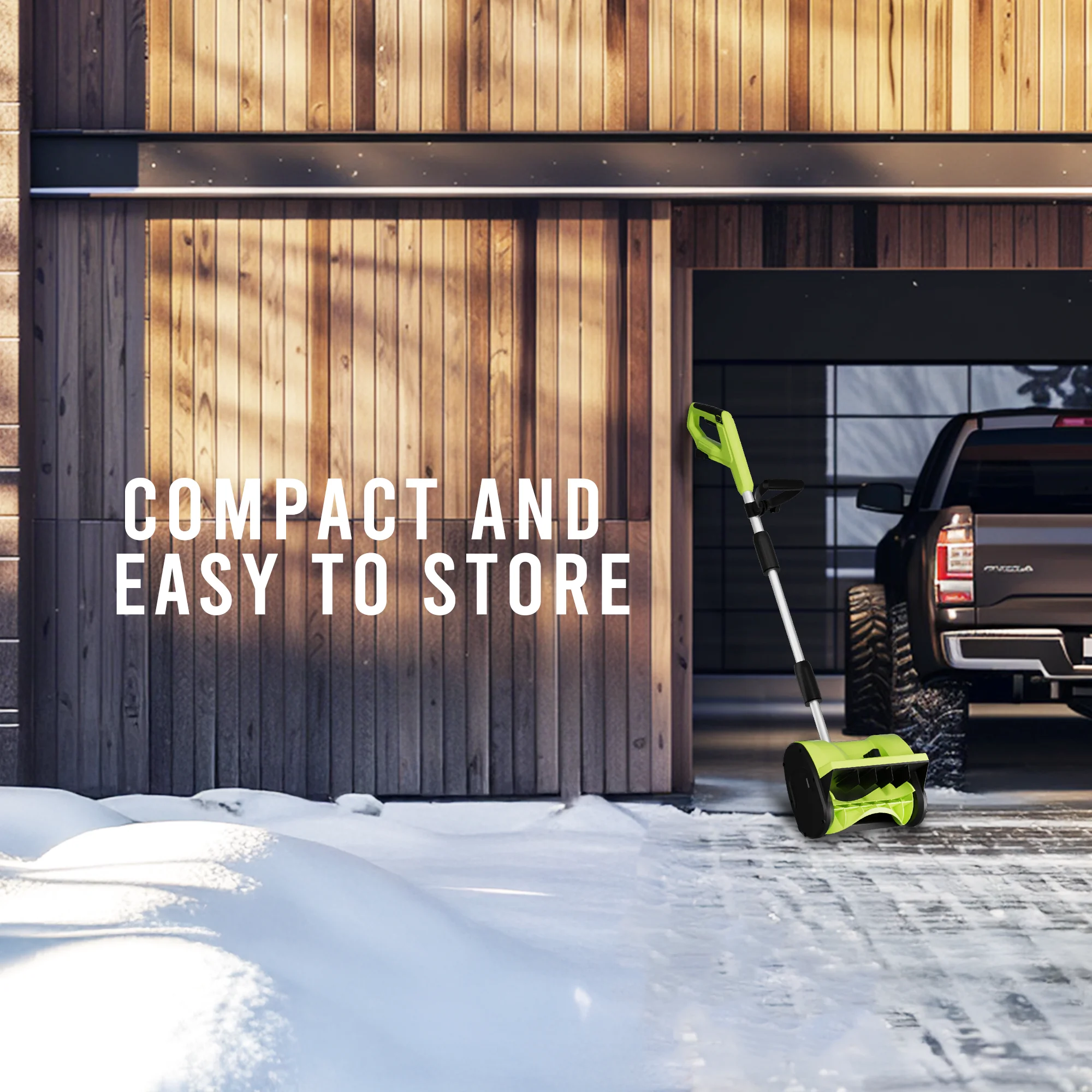 21V 12 Inch Cordless Snow Shovel, Battery Powered Snow Blower with Directional Plate Adjustable Front Handle,4.0-Ah Battery Quick Charger Included - Image 3