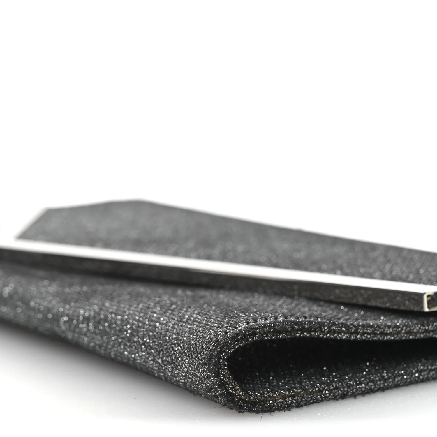 Glitter Fabric Erica Chain Clutch  Anthracite