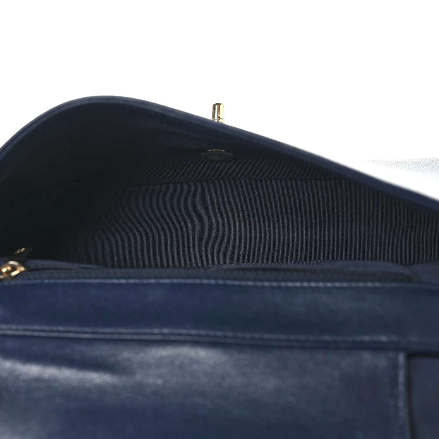 Sheepskin Chevron Quilted Medium Vintage Mademoiselle Flap Navy