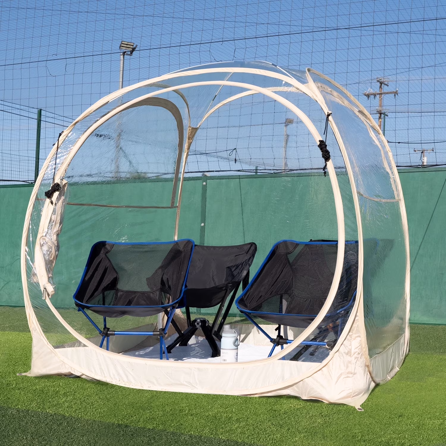 Four-Person Weatherproof Pop-Up Sports Pod Tent Shelter(Beige)