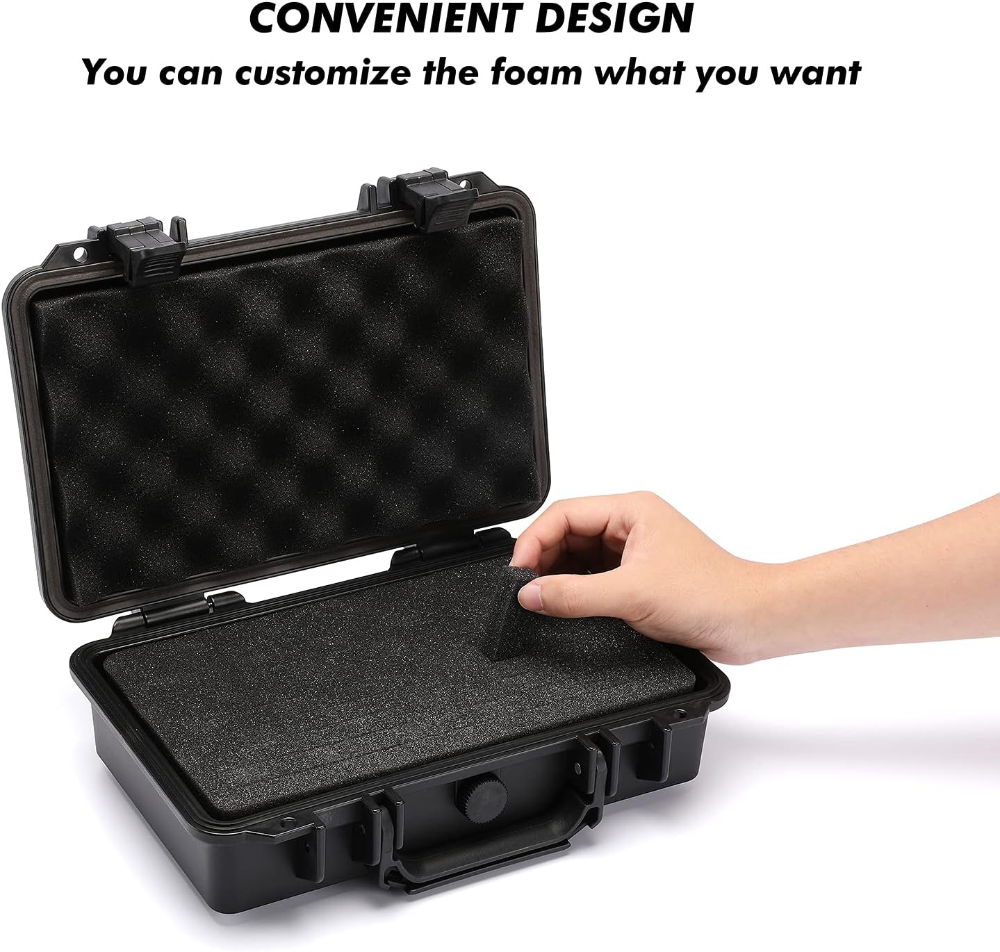 CASOMAN 11.5-Inch Water-Proof & Explosion-Proof Box, with Cushion-Proof Sponge, IP67 Water-Proof Grade, Customizable Foam