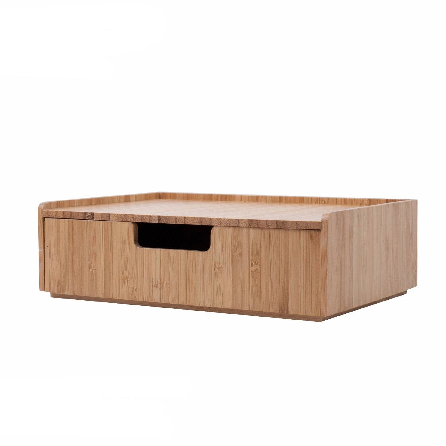 Bamboo Drawer Stackable Storage Solution for Office Products Pens Pencils Scissors Notepads Business Cards and More