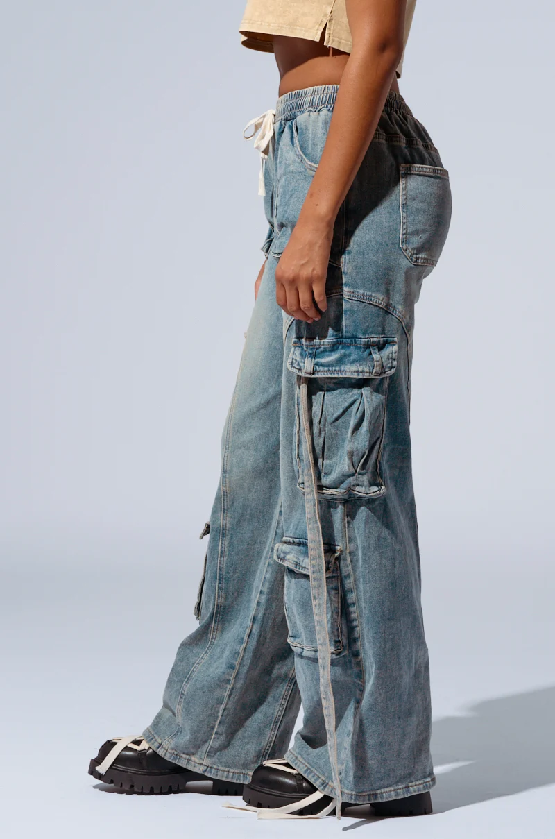 THINK ABOUT IT DENIM CARGO PANT - Akira Store