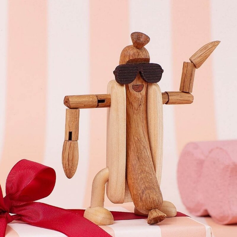 Woodies Harry Hot Dog trefigur 11 cm eik