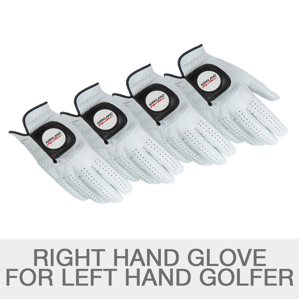 Kirkland Signature Leather Golf Glove Left Handed, 4 - Pack