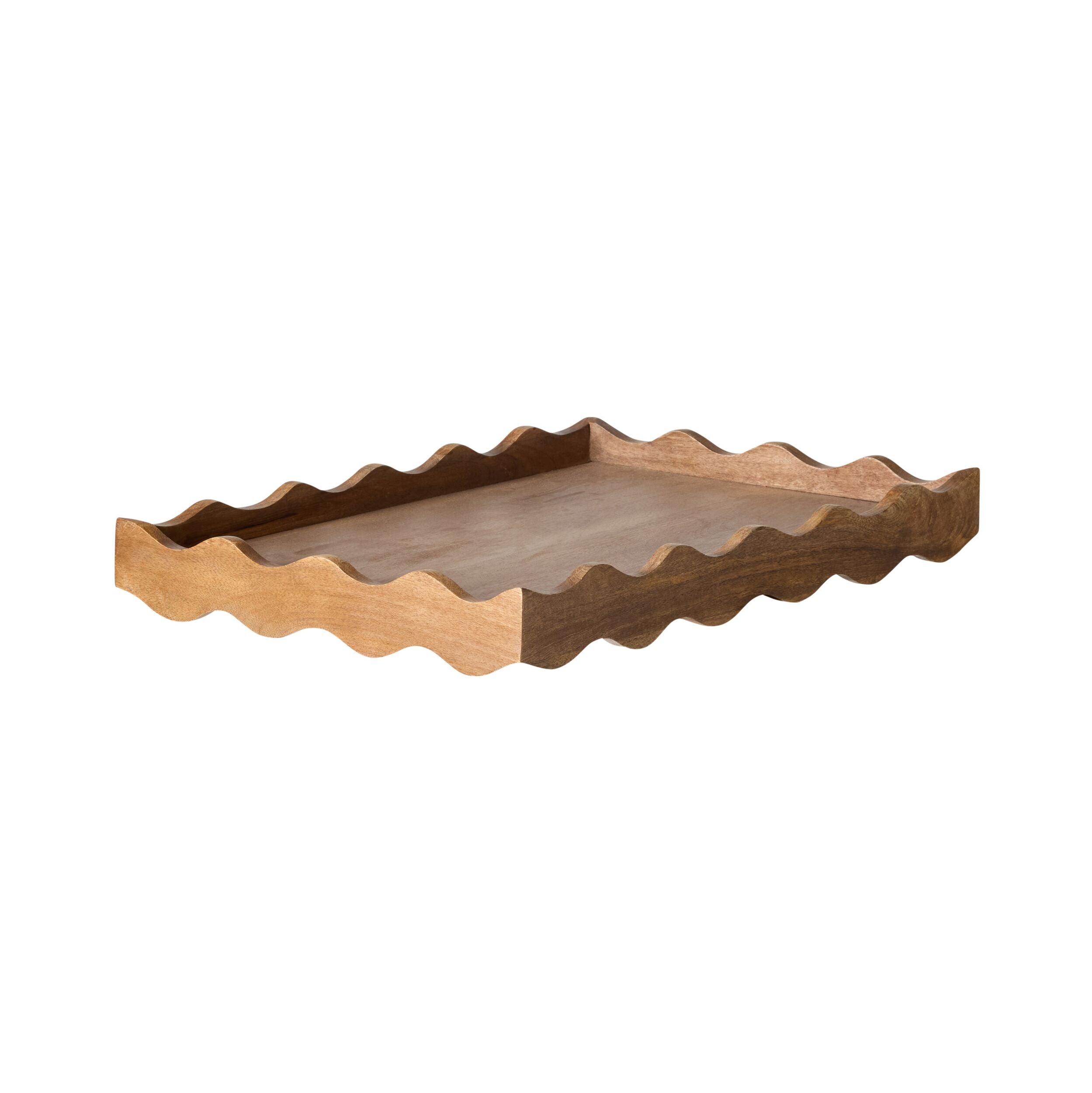 Sati Scalloped Large Wooden Tray