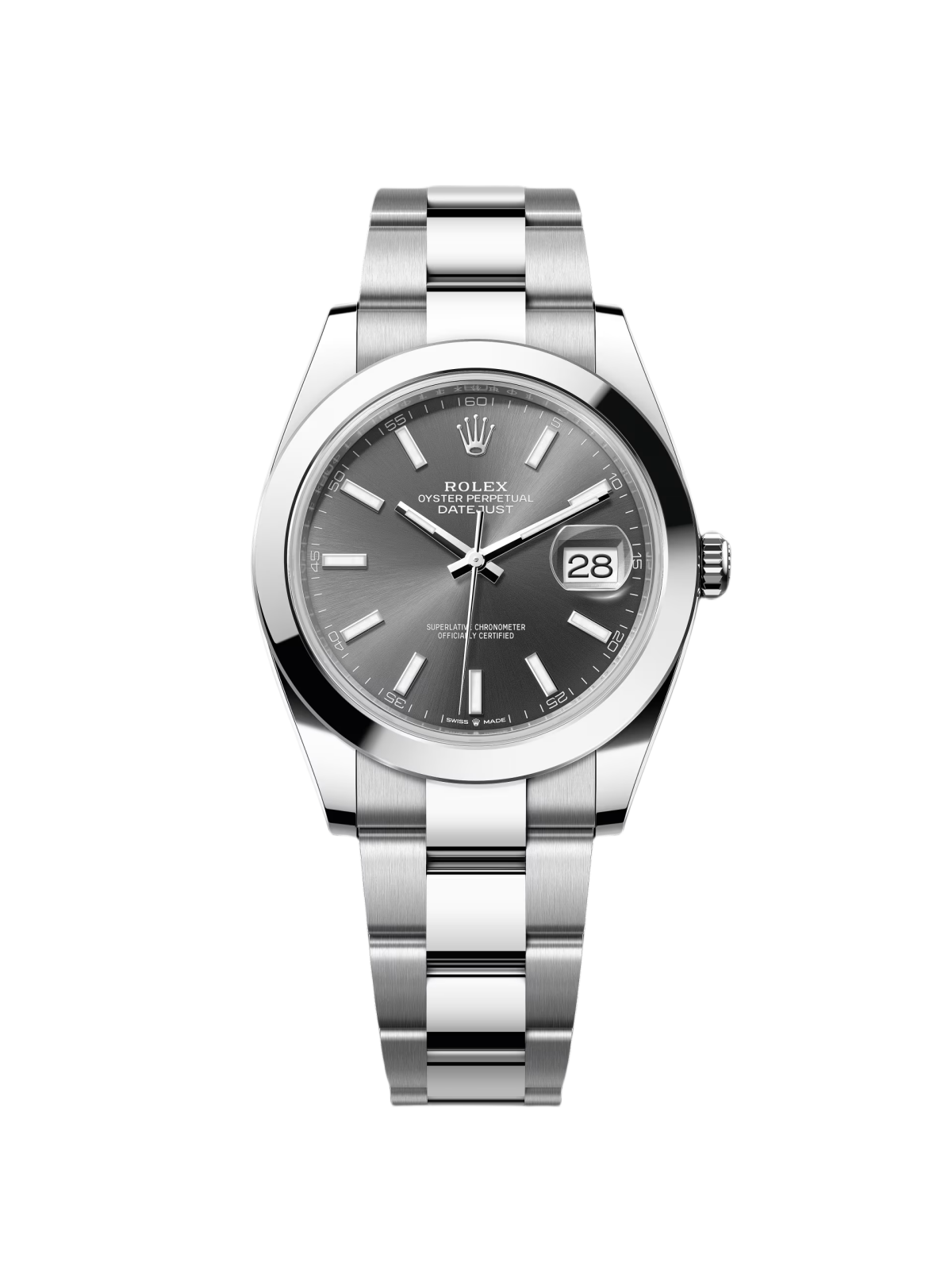 【Super Clone】RLX Datejust 41mm 126300 Slate Index Jubilee Stainless Steel Watch