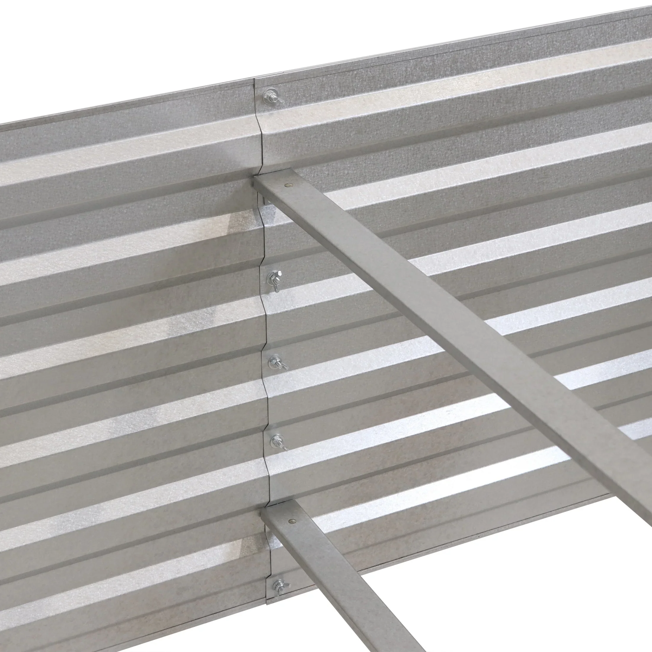 Sunnydaze 71 x 35.5 x 23.5 Rectangular Silver Galvalume Steel Raised Garden Bed