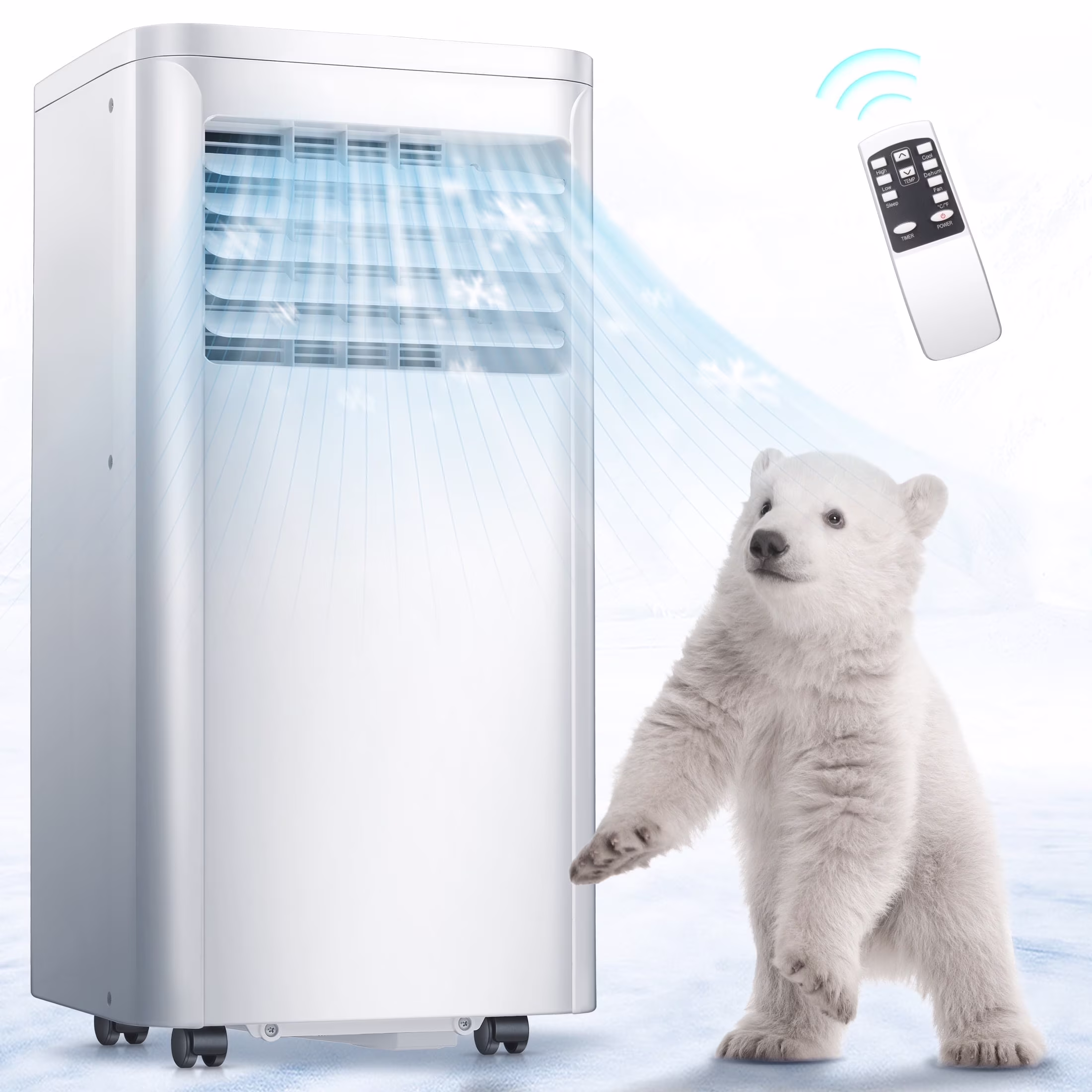 Portable Air Conditioner, 8,000 BTU Ashrae, 4-in-1 Quiet AC with Dehumidifier, Fan, Sleep Mode Washable Filter for Rooms up to 350 Sq. Ft(8000) - Image 3