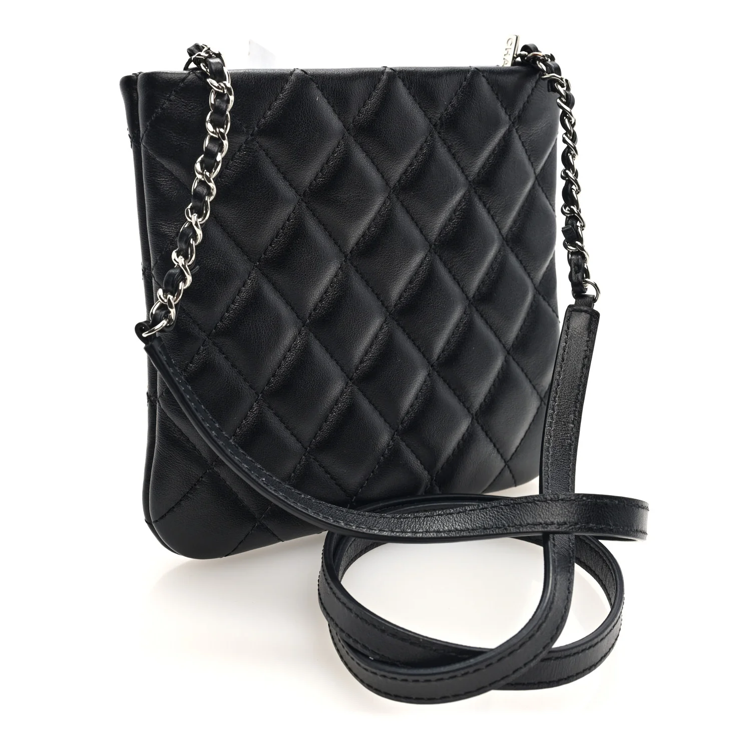 Lambskin Quilted Crossbody Bag Black