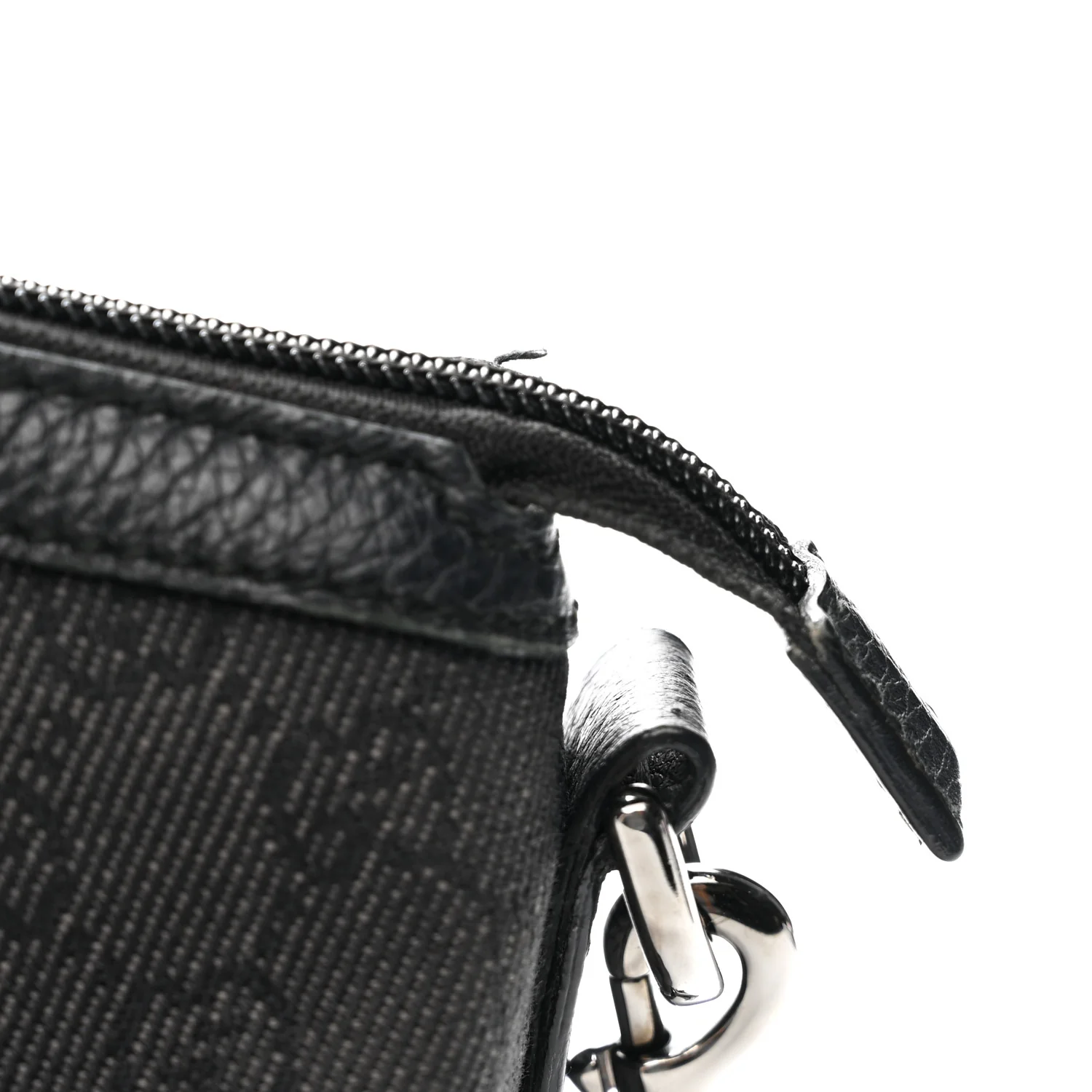 Nylon Monogram Medium GG Charm Dome Satchel Black