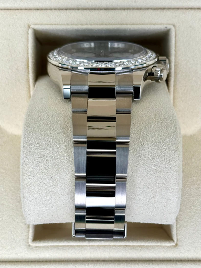 [Super Clone]Rolex Cosmograph Daytona 40mm White Gold Mother of Pearl Dial Diamond Bezel - 126579RBR