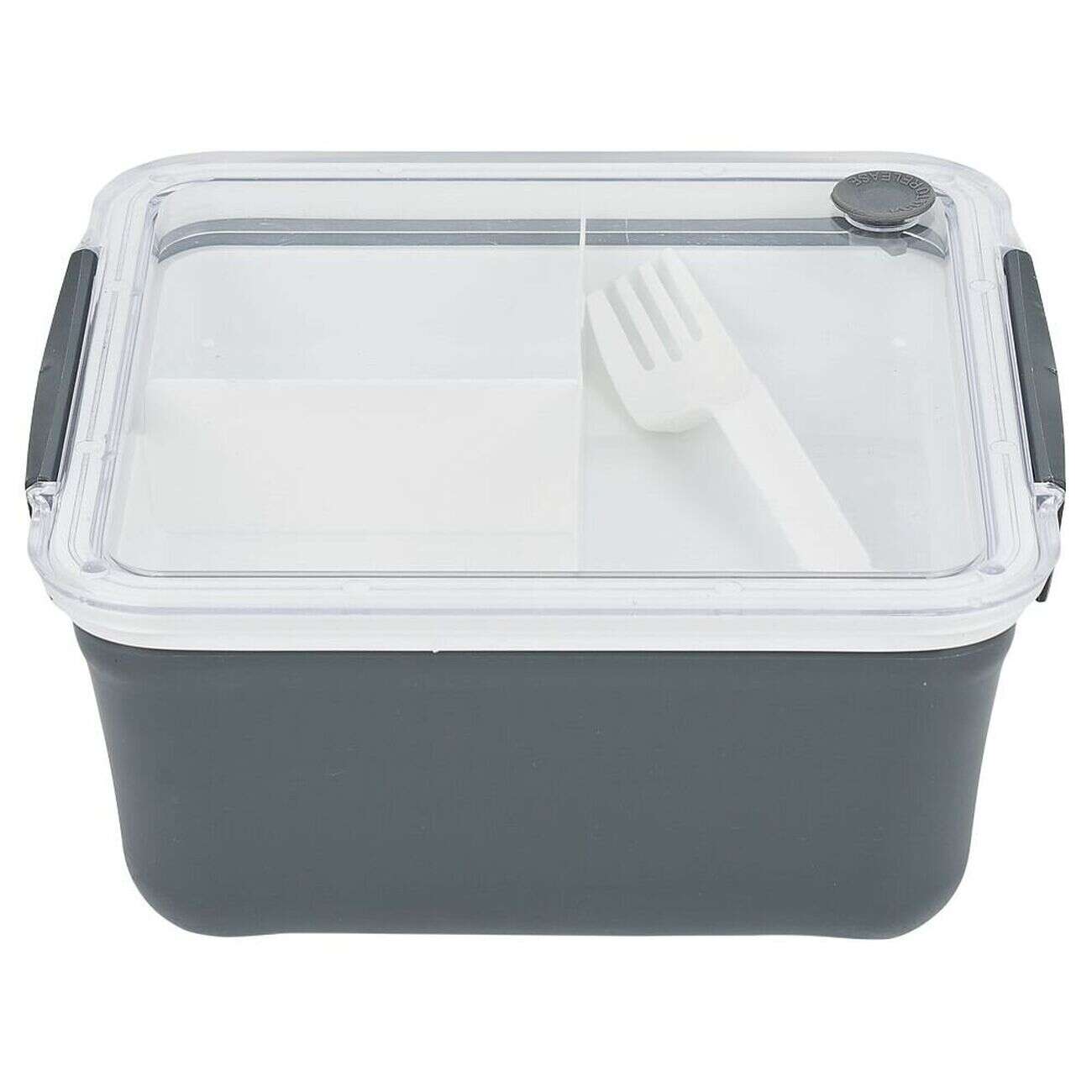 Lunch box 2 niveaux plastique gris 95cl