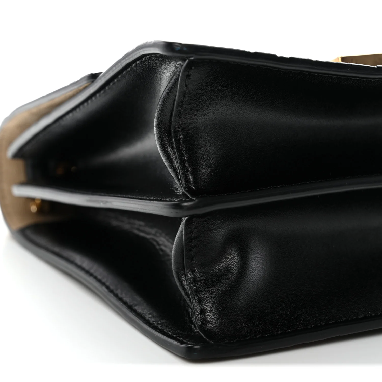 Vitello Liberty Bi-Color FF 1974 Embossed Small Kan U Shoulder Bag Maya Black