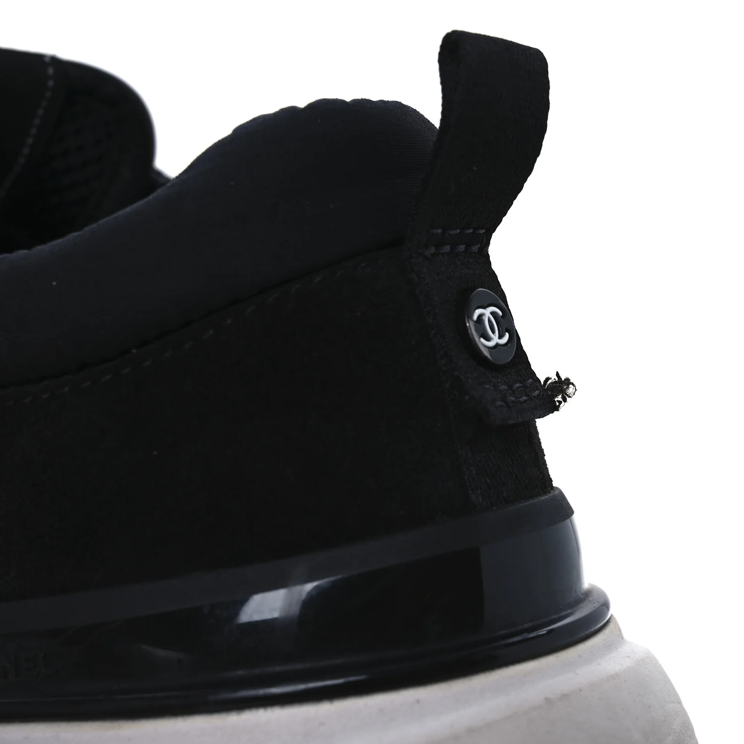 Calfskin Mesh Lycra Suede Womens Logo Sneakers 40 Black
