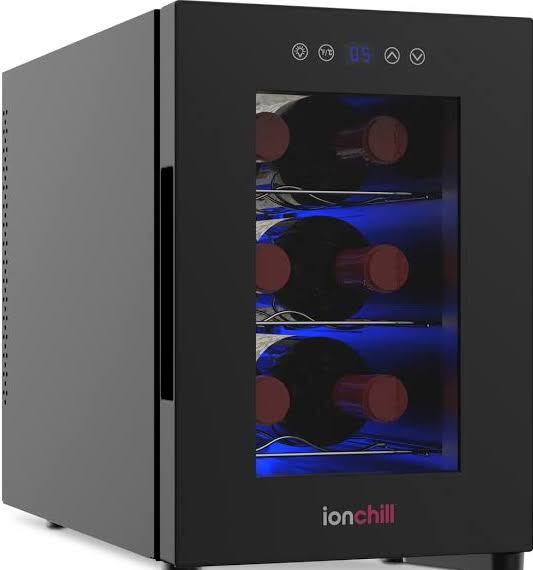 Ionchill 6-Bottle Wine Cooler, Mini Fridge with Wine Rack and Temperature