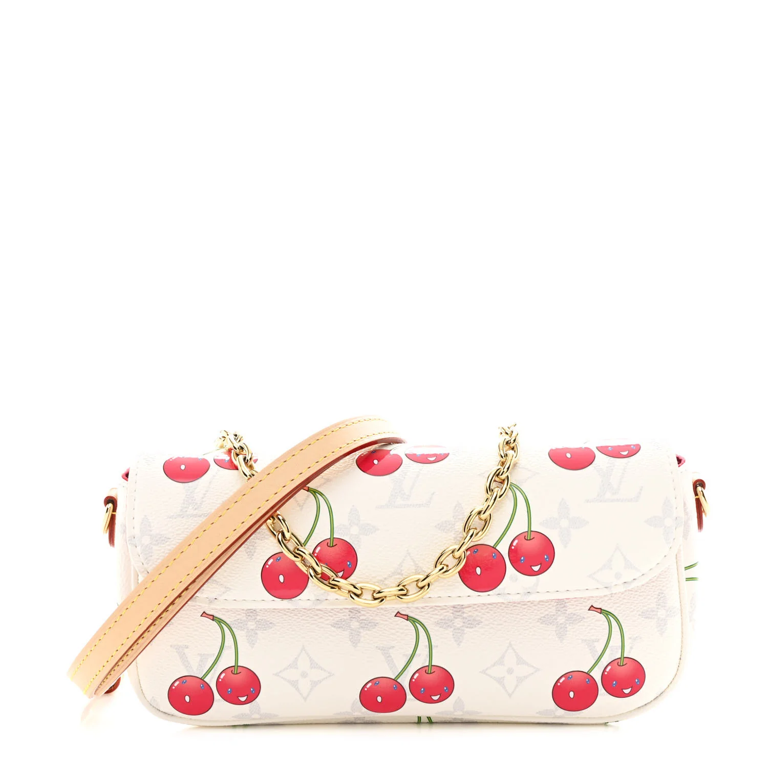 LV X TM Monogram Cerises Ivy Wallet On Chain White
