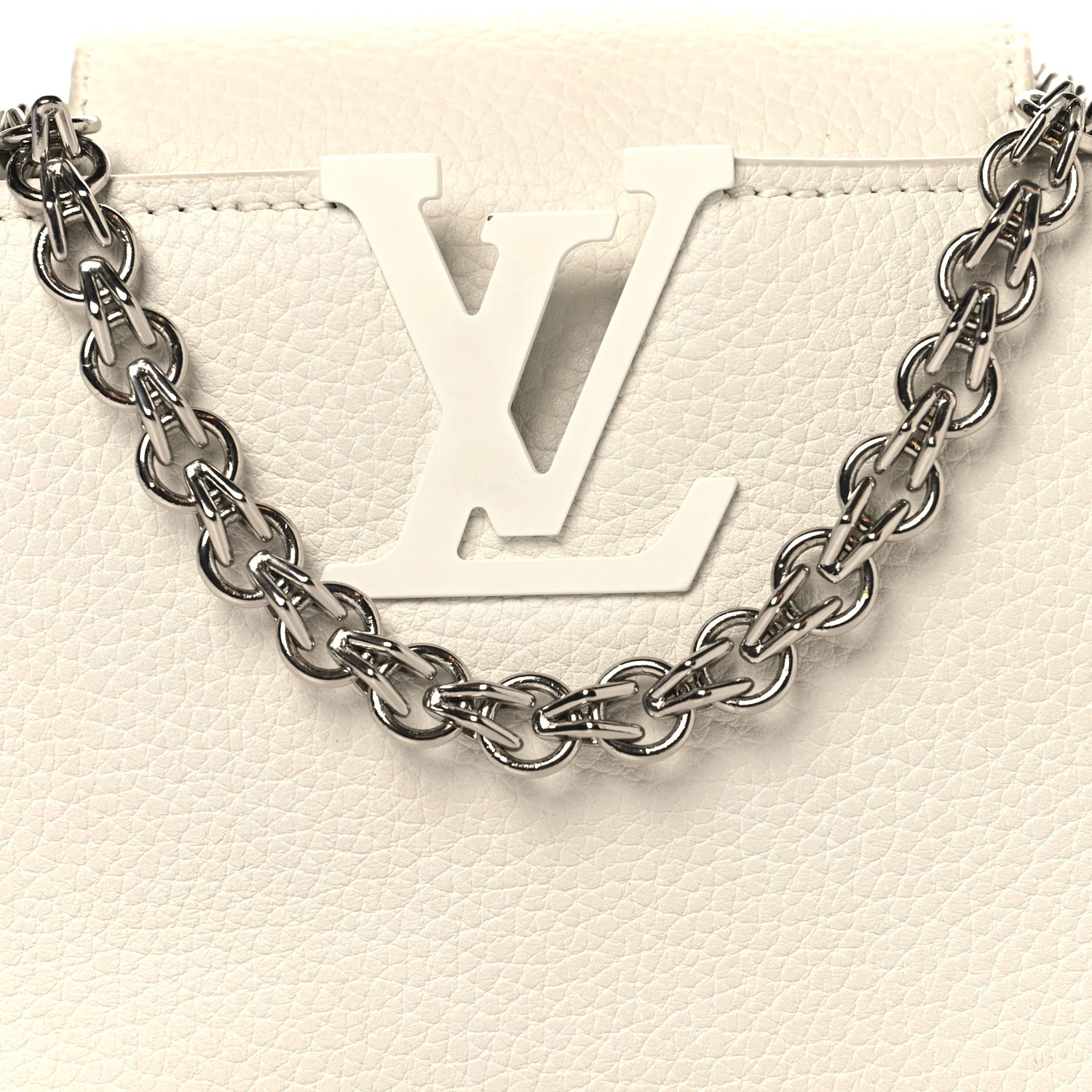 Taurillon Mini Capucines Monochrome  White