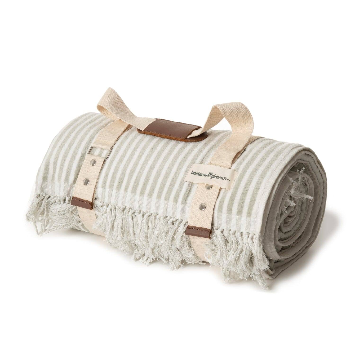 Business & Pleasure Co. Beach Blanket Laurens Sage Stripe