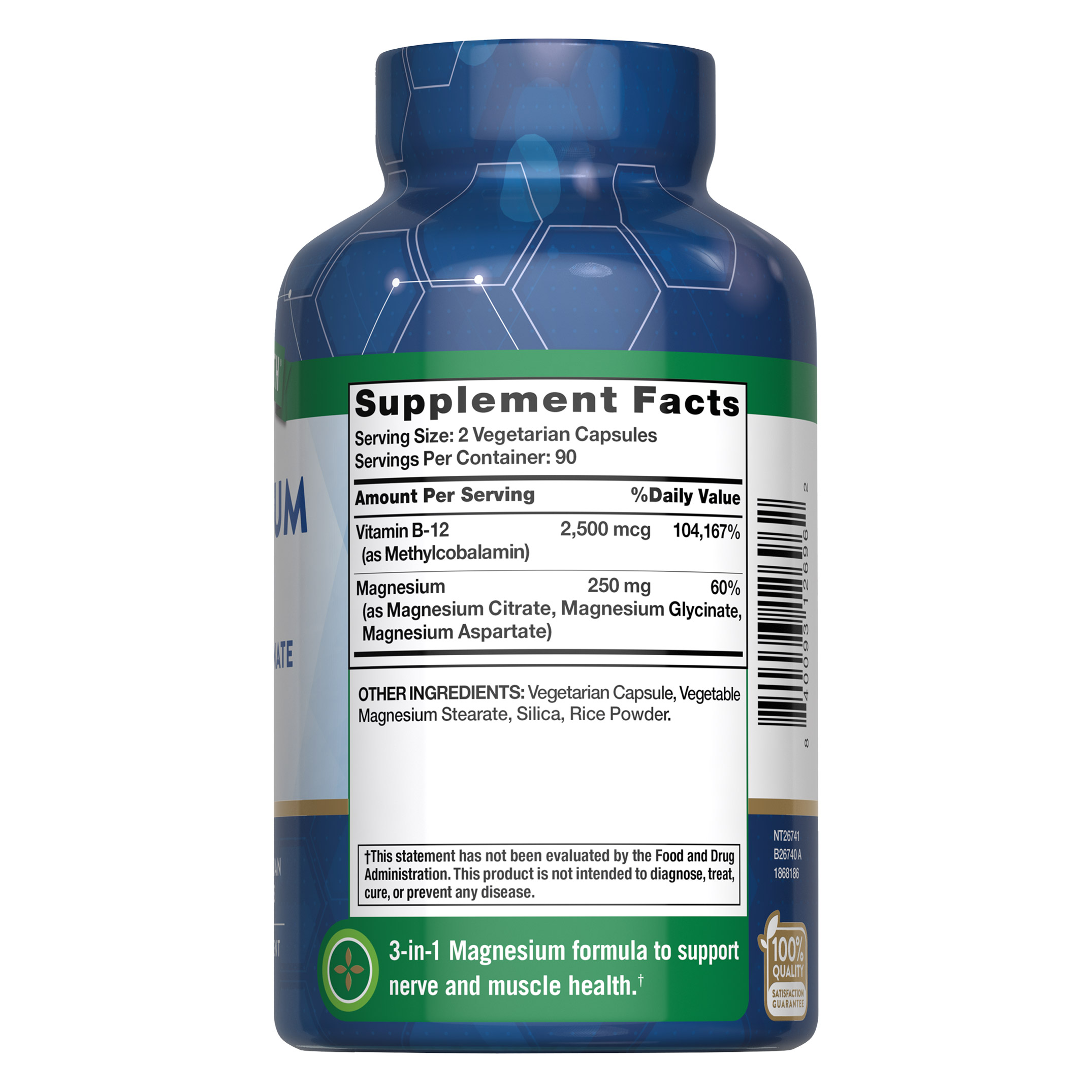Magnesium Blend, 250 mg, 180 Vegetarian Capsules - Image 4