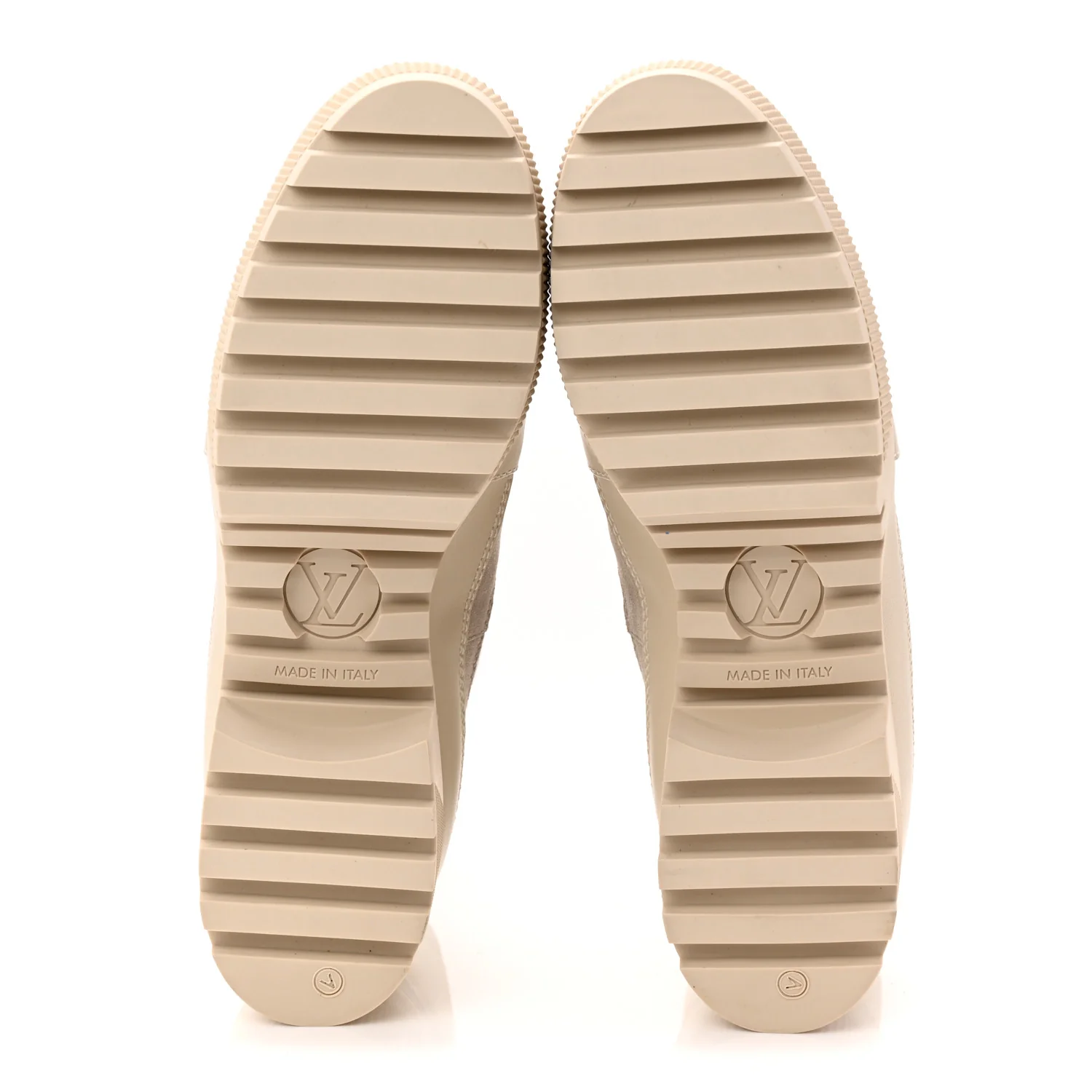 Suede Calfskin Monogram Denim Laureate Platform Desert Boots 38.5 Taupe