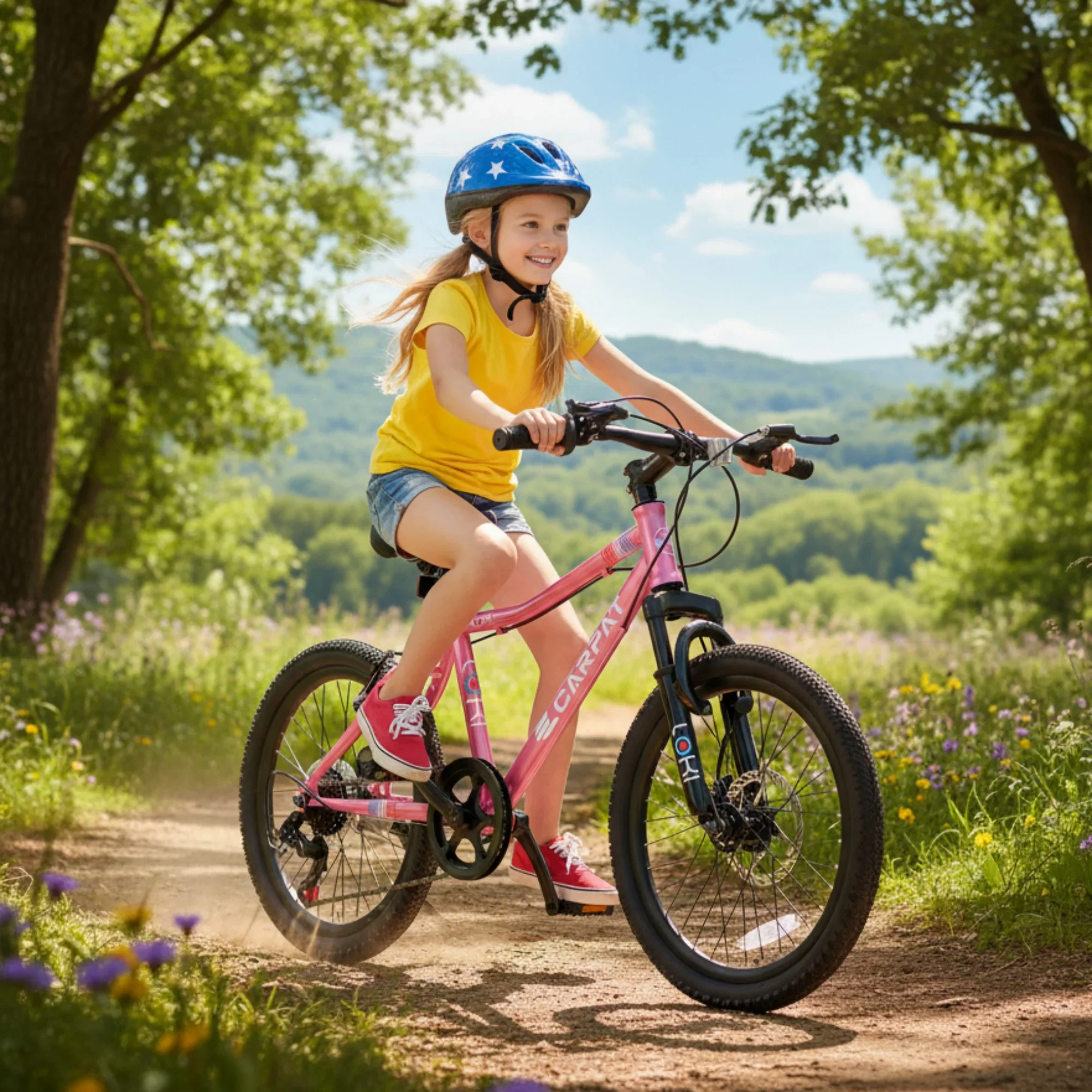 iYofe 20 Mountain Bike for Boys Girls, Bicycle for Kids with SHIMANO 7 Speed, Shock Absorbing Front Fork, Lightweight Bikes with V-Brakes for Outdoor Adventure, Blue