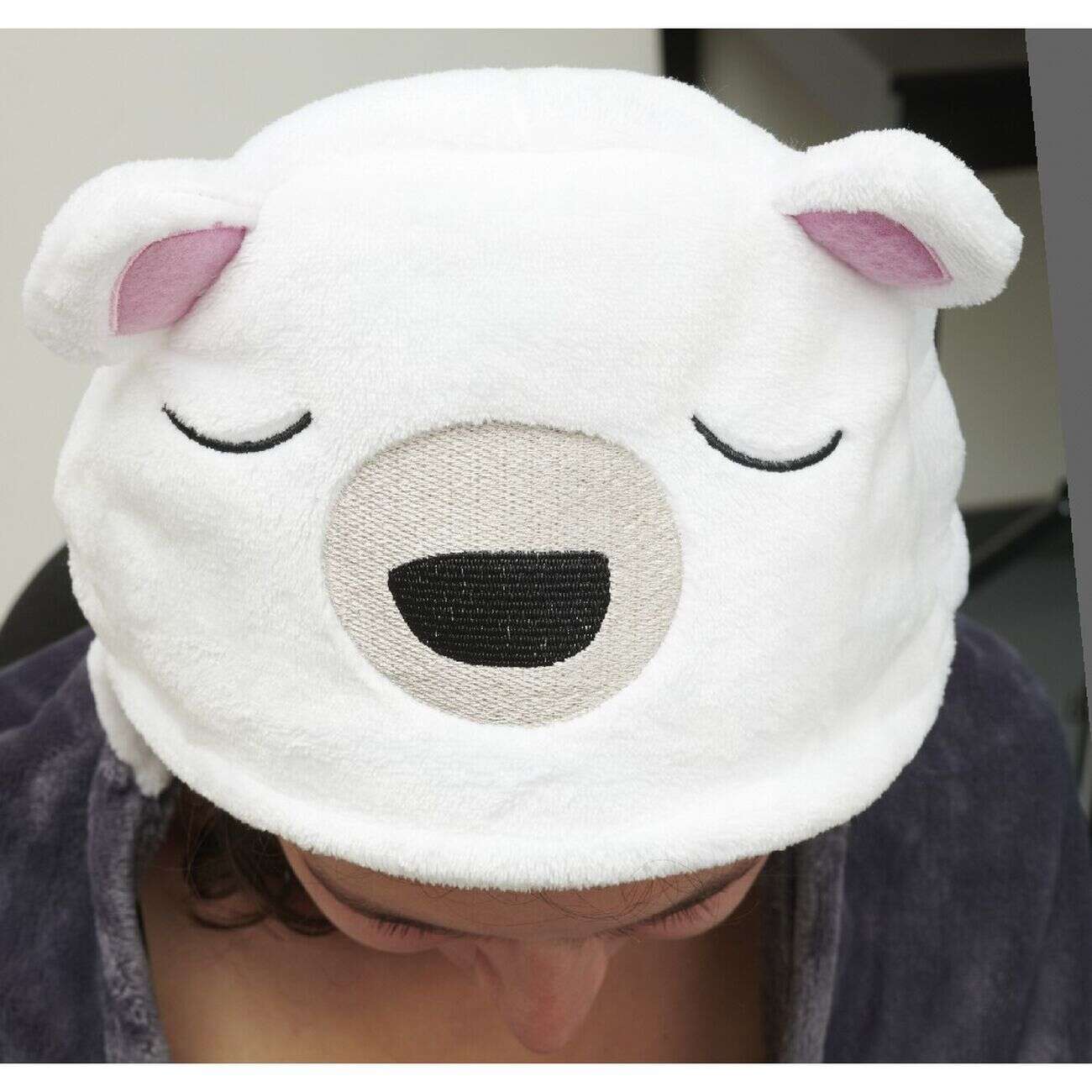 Plaid à capuche gris gamme banquise