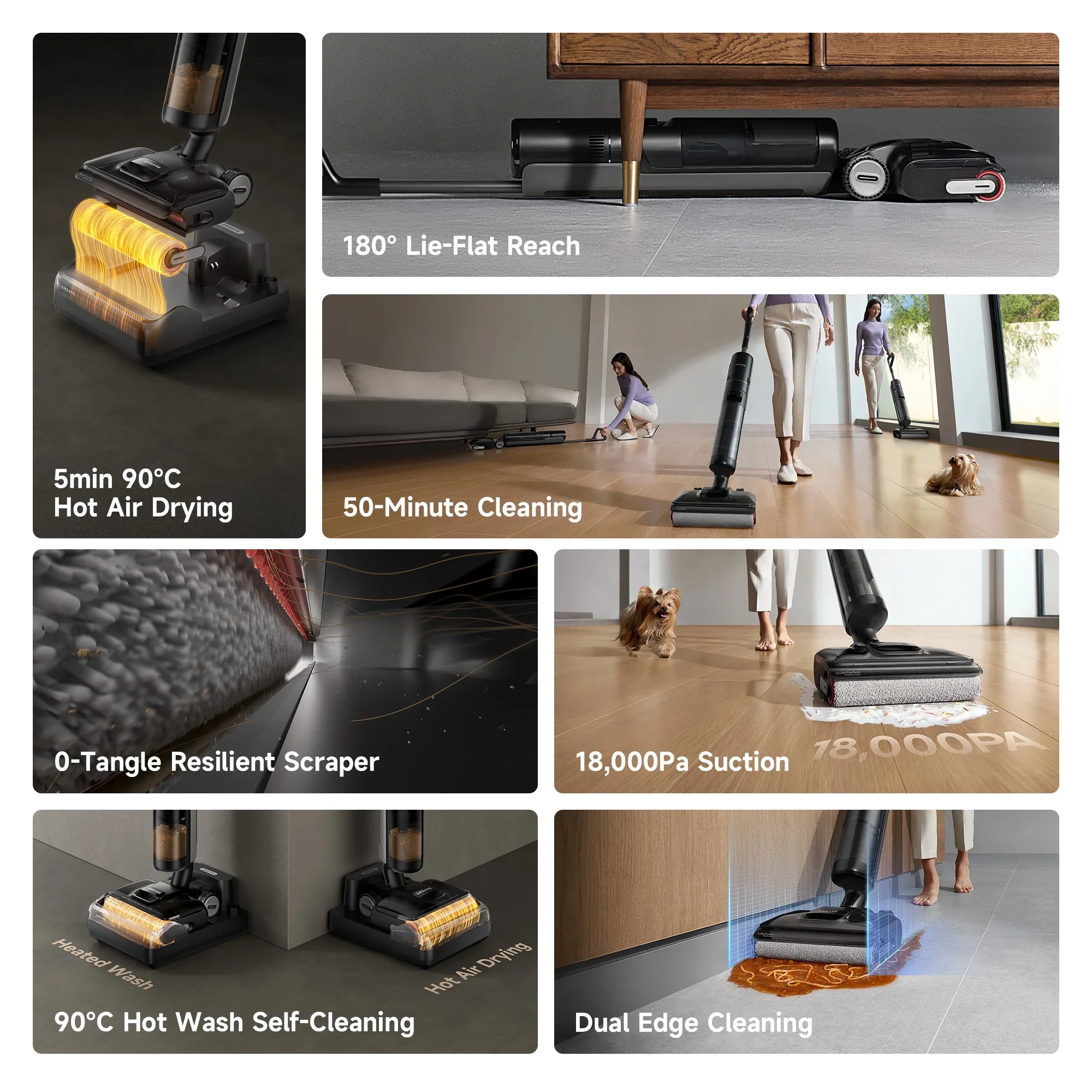 Dreame Cordless Wet/Dry Vacuum Cleaner, Dual-Edge Brushes, 600ml water tank, Self-Propulsion, K20
