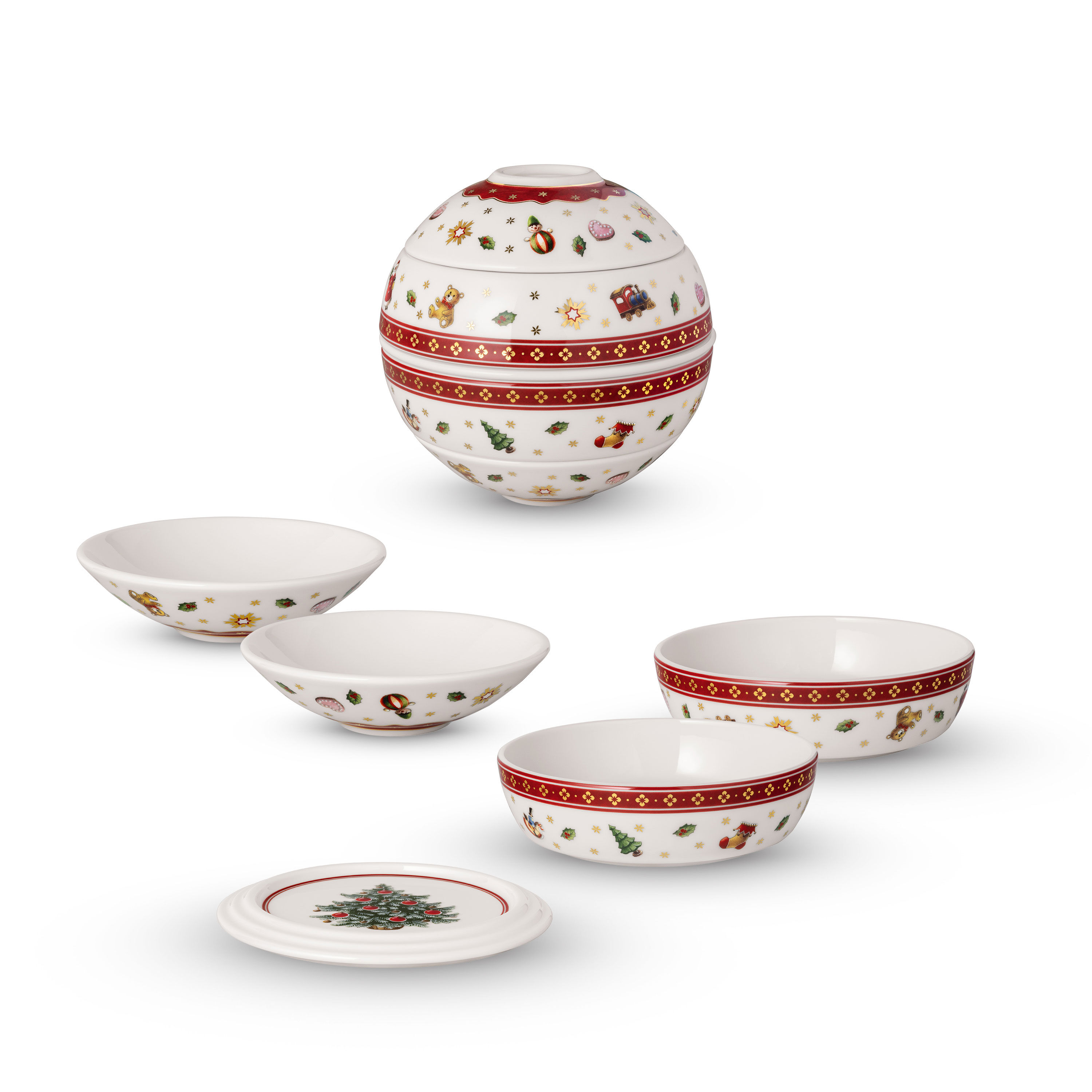 Toy's Delight Snacking set - Red, Premium Porcelain
