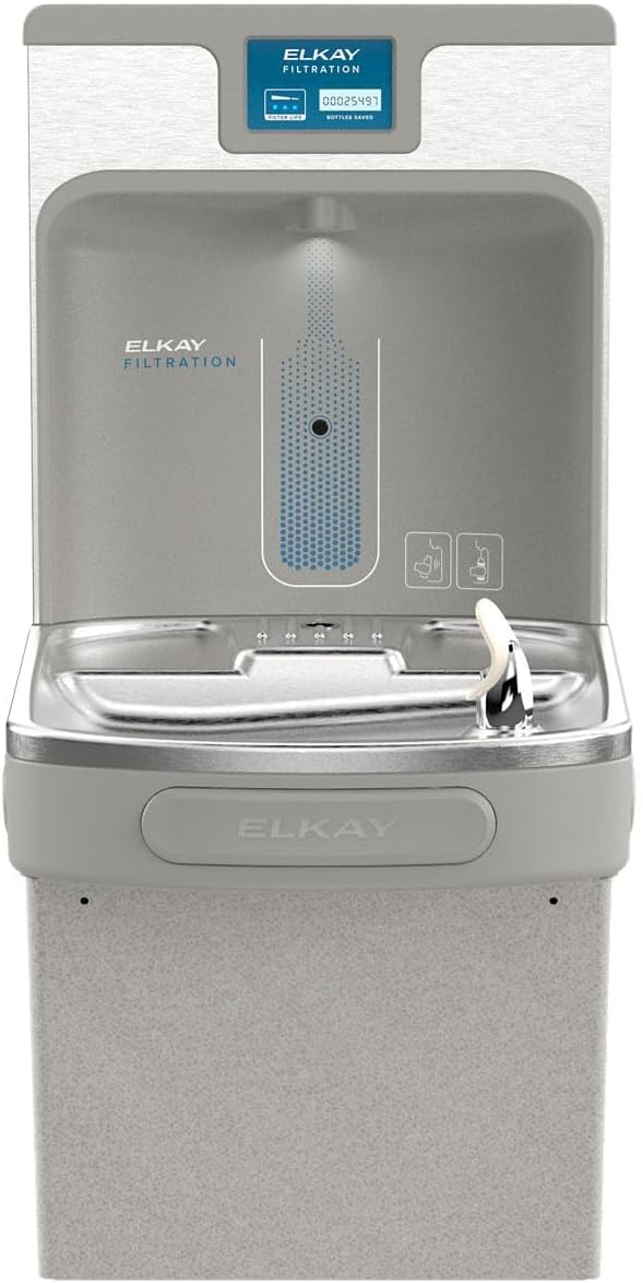 Elkay LZS8WSLP EZH2O Filtered Fountain & Bottle Filling Station, Lt. Gray, 120V