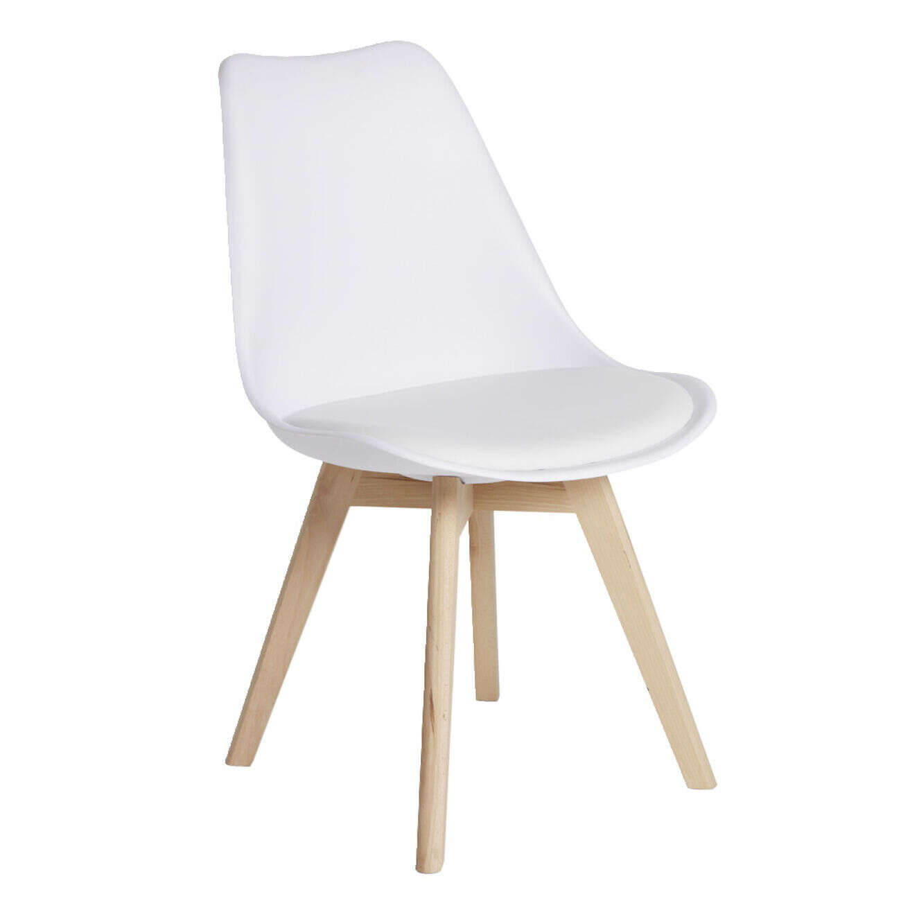 Chaise en bois Chloé blanche 57x49xH82cm