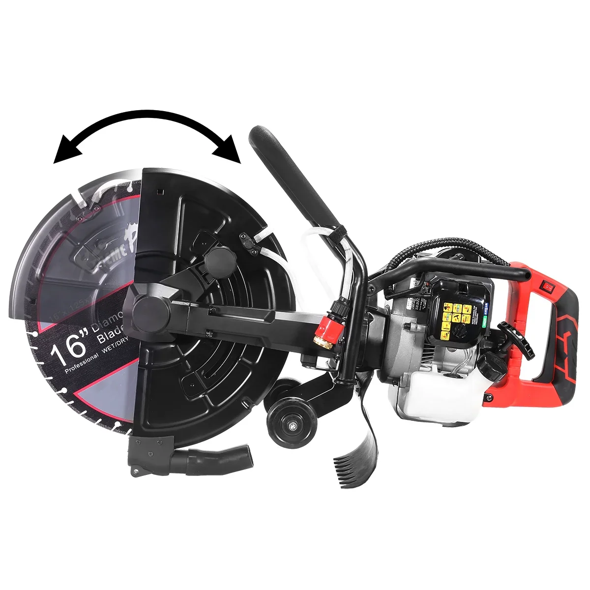XtremepowerUS 14 Electric Concrete Saw, 2600W/15A Motor, Circular Saw Cutter With 5 Cutting Depth, Wet/Dry Disk Saw Cutter Includes Water Line, Pump For Stone, Brick, Porcelain, Concrete